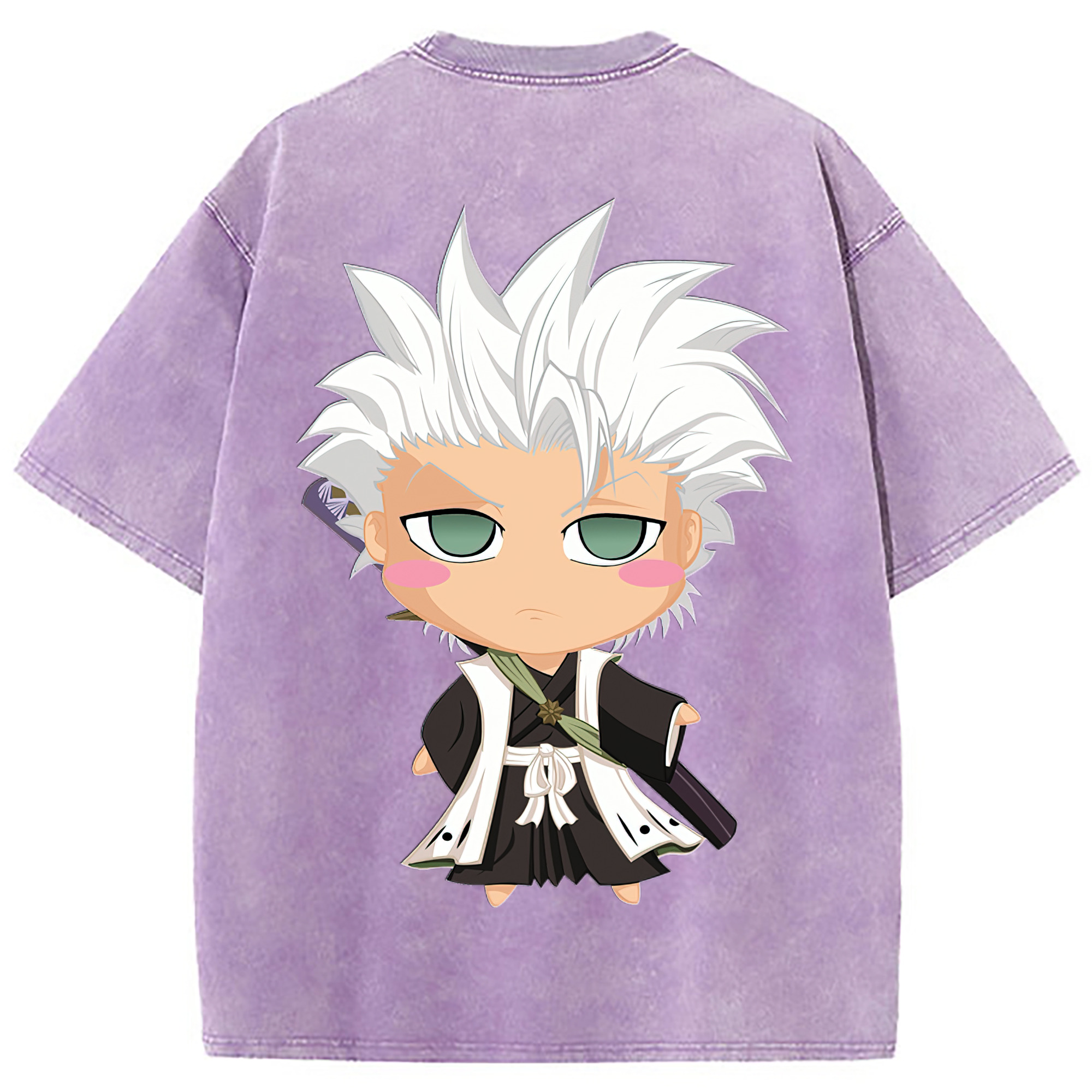 （画像用） ブリーチ 日番谷冬獅郎（ひつがや とうしろう） BLEACH Hitsugaya Toushirou 綿100% ヴィンテージ風 半袖Tシャツ（背面プリント）