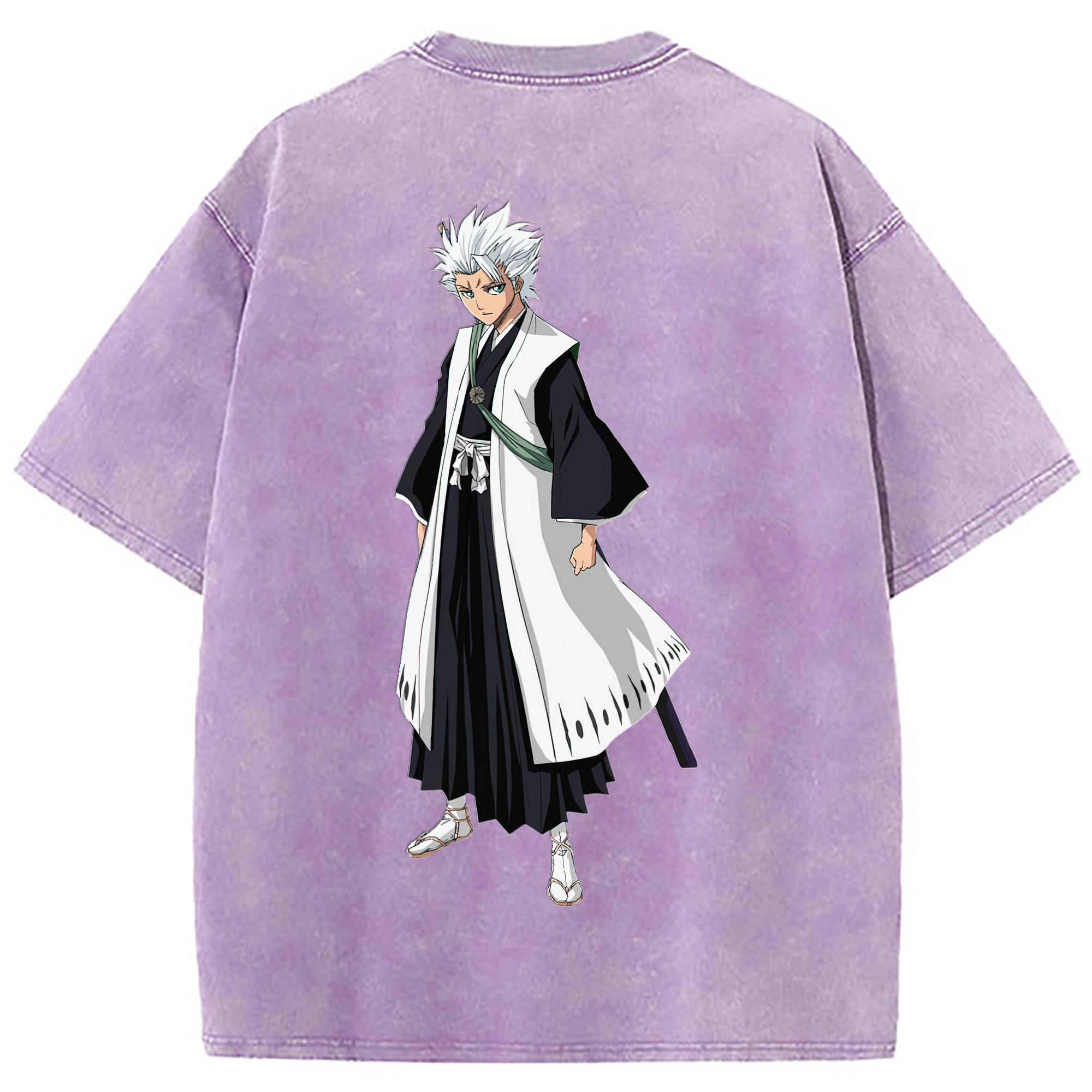 （画像用） ブリーチ 日番谷冬獅郎（ひつがや とうしろう） BLEACH Hitsugaya Toushirou 綿100% ヴィンテージ風 半袖Tシャツ（背面プリント）