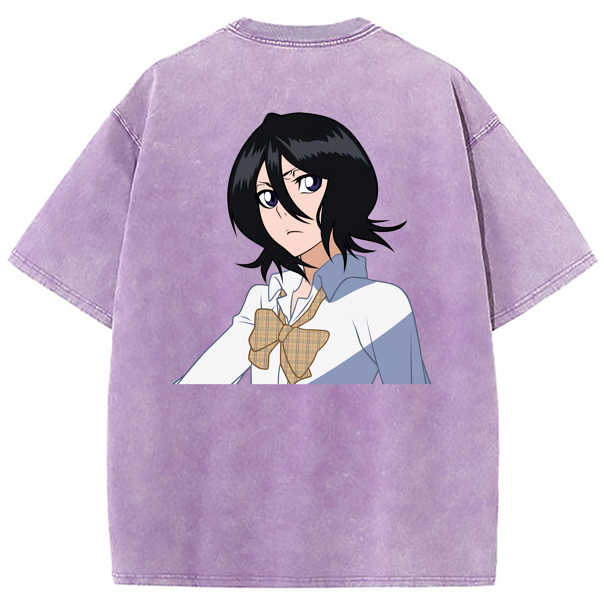 （画像用） ブリーチ 朽木ルキア BLEACH Kuchiki Rukia 綿100% ヴィンテージ風 半袖Tシャツ（背面プリント）