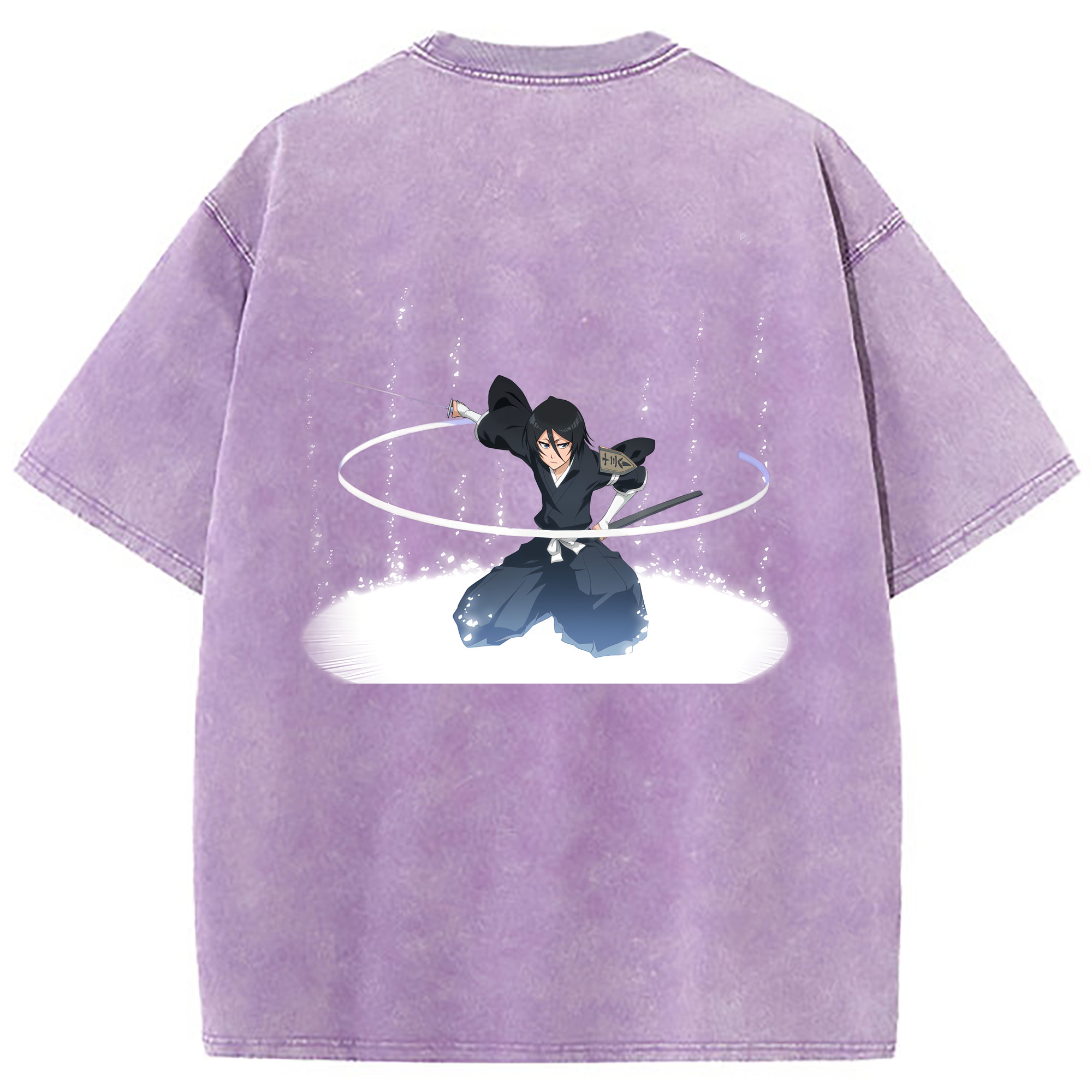 （画像用） ブリーチ 朽木ルキア BLEACH Kuchiki Rukia 綿100% ヴィンテージ風 半袖Tシャツ（背面プリント）