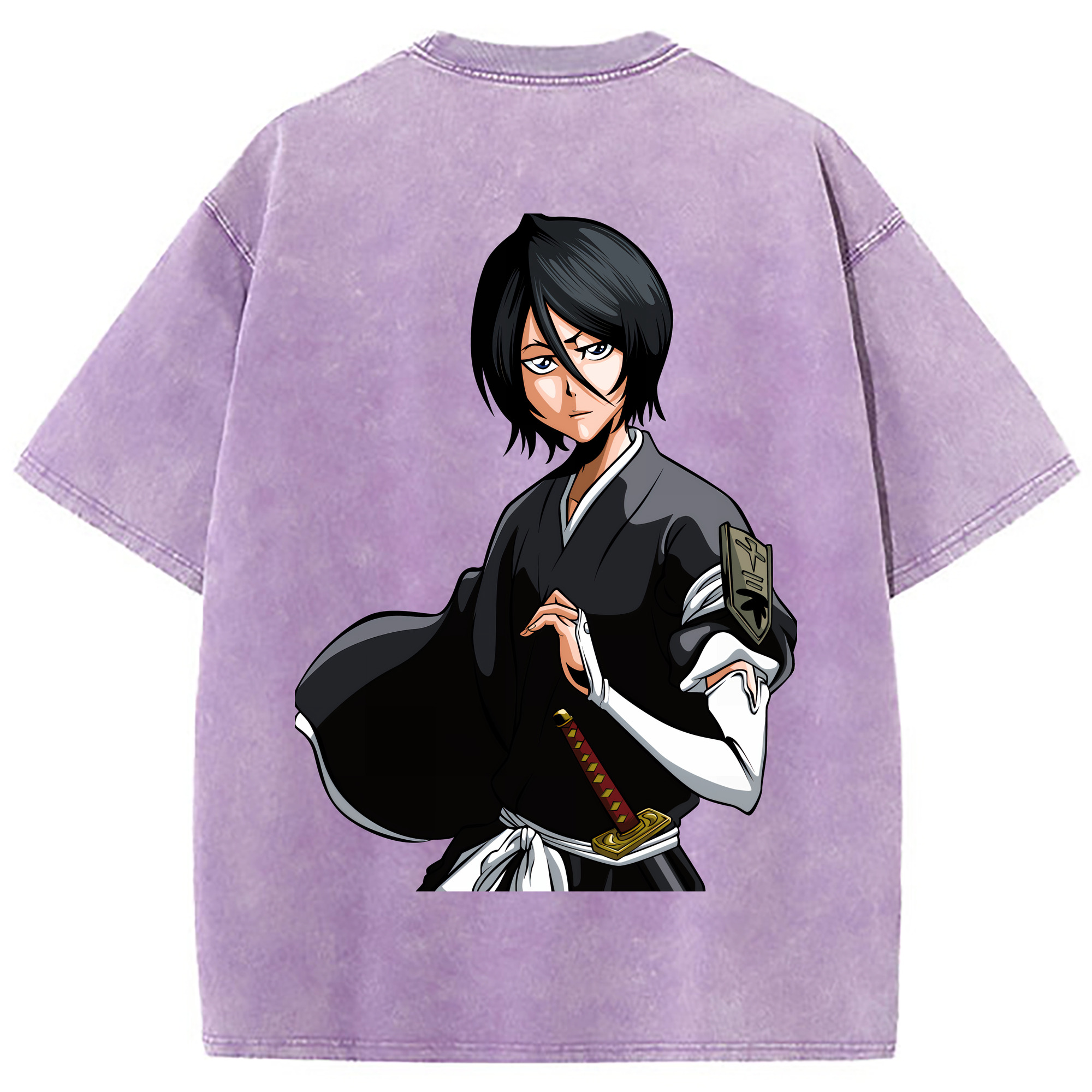 （画像用） ブリーチ 朽木ルキア BLEACH Kuchiki Rukia 綿100% ヴィンテージ風 半袖Tシャツ（背面プリント）