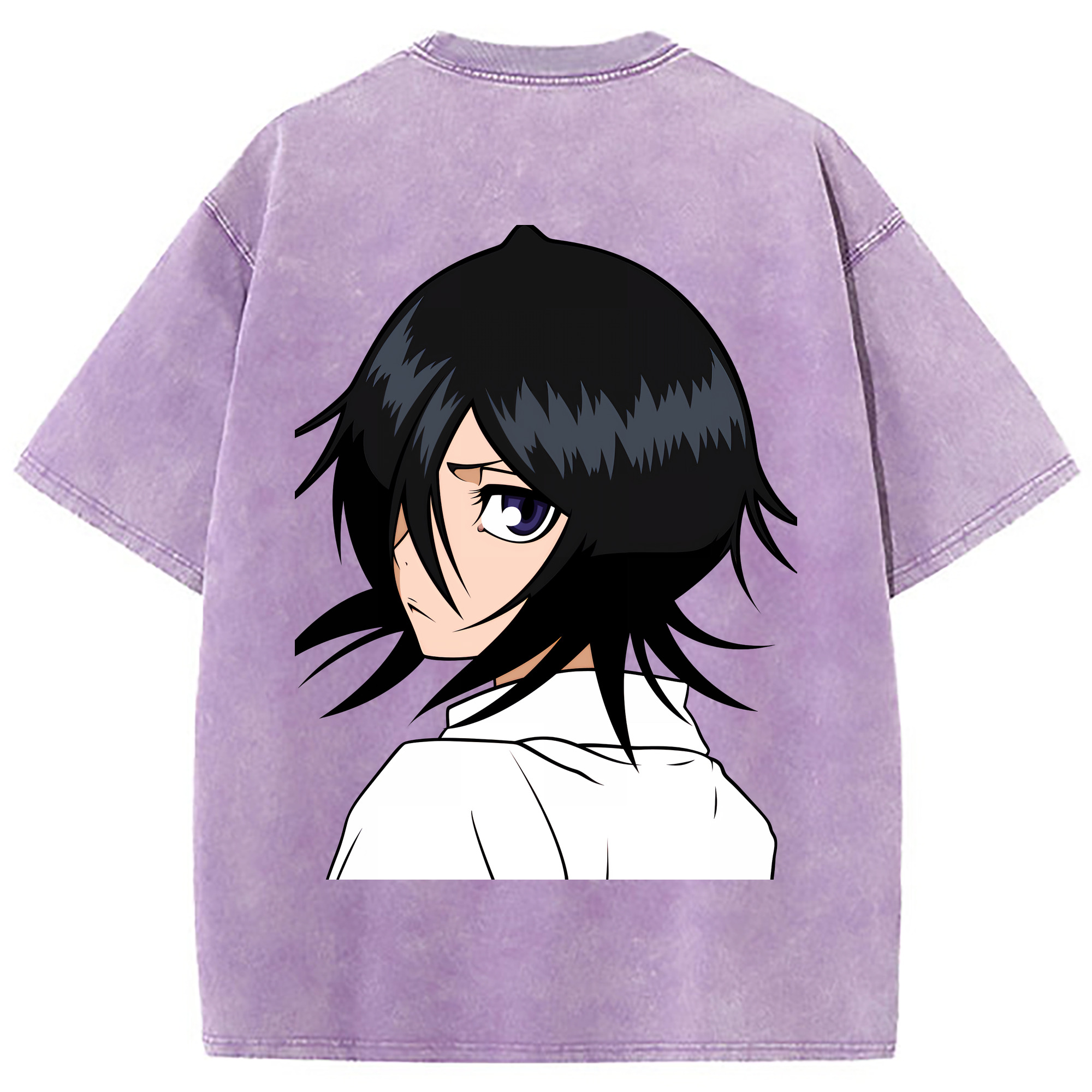 （画像用） ブリーチ 朽木ルキア BLEACH Kuchiki Rukia 綿100% ヴィンテージ風 半袖Tシャツ（背面プリント）