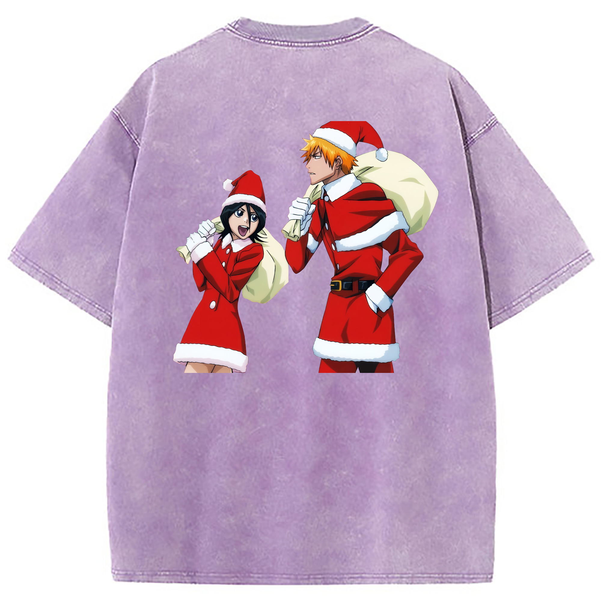 （画像用） ブリーチ 朽木ルキア BLEACH Kuchiki Rukia 綿100% ヴィンテージ風 半袖Tシャツ（背面プリント）