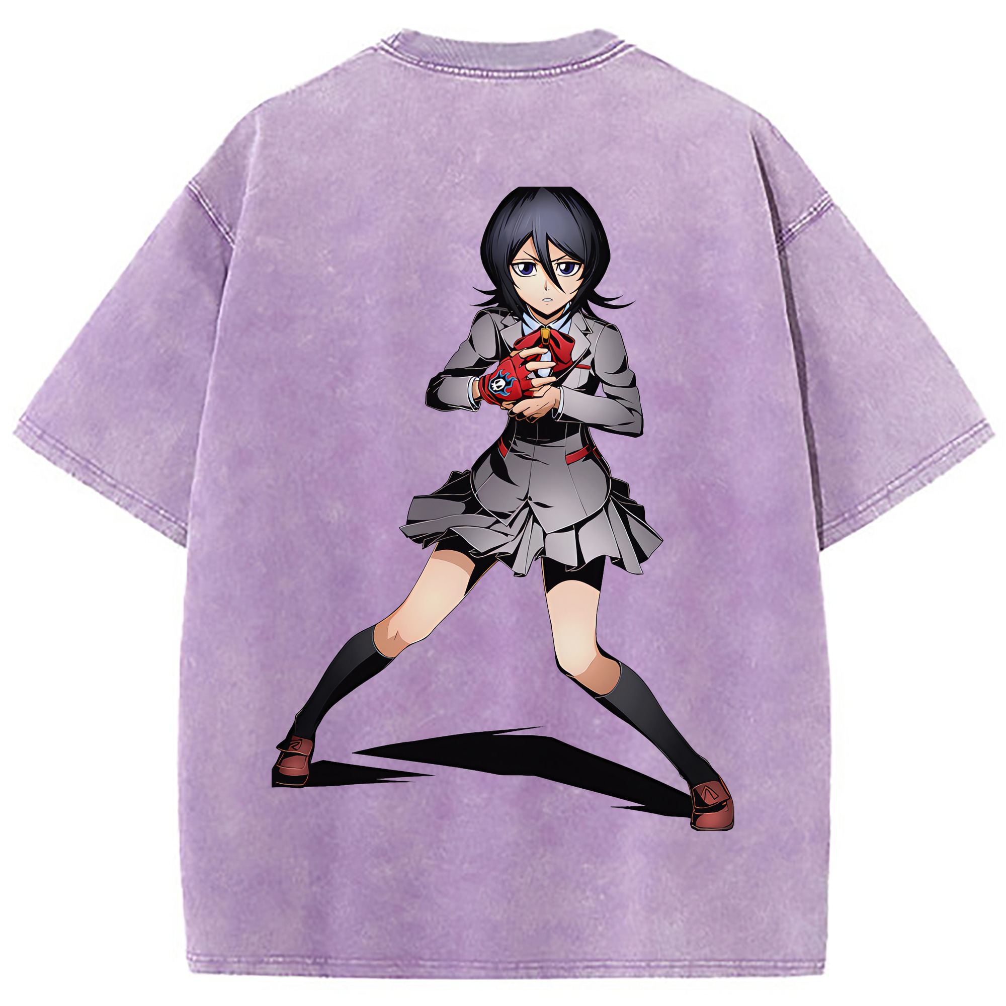 （画像用） ブリーチ 朽木ルキア BLEACH Kuchiki Rukia 綿100% ヴィンテージ風 半袖Tシャツ（背面プリント）