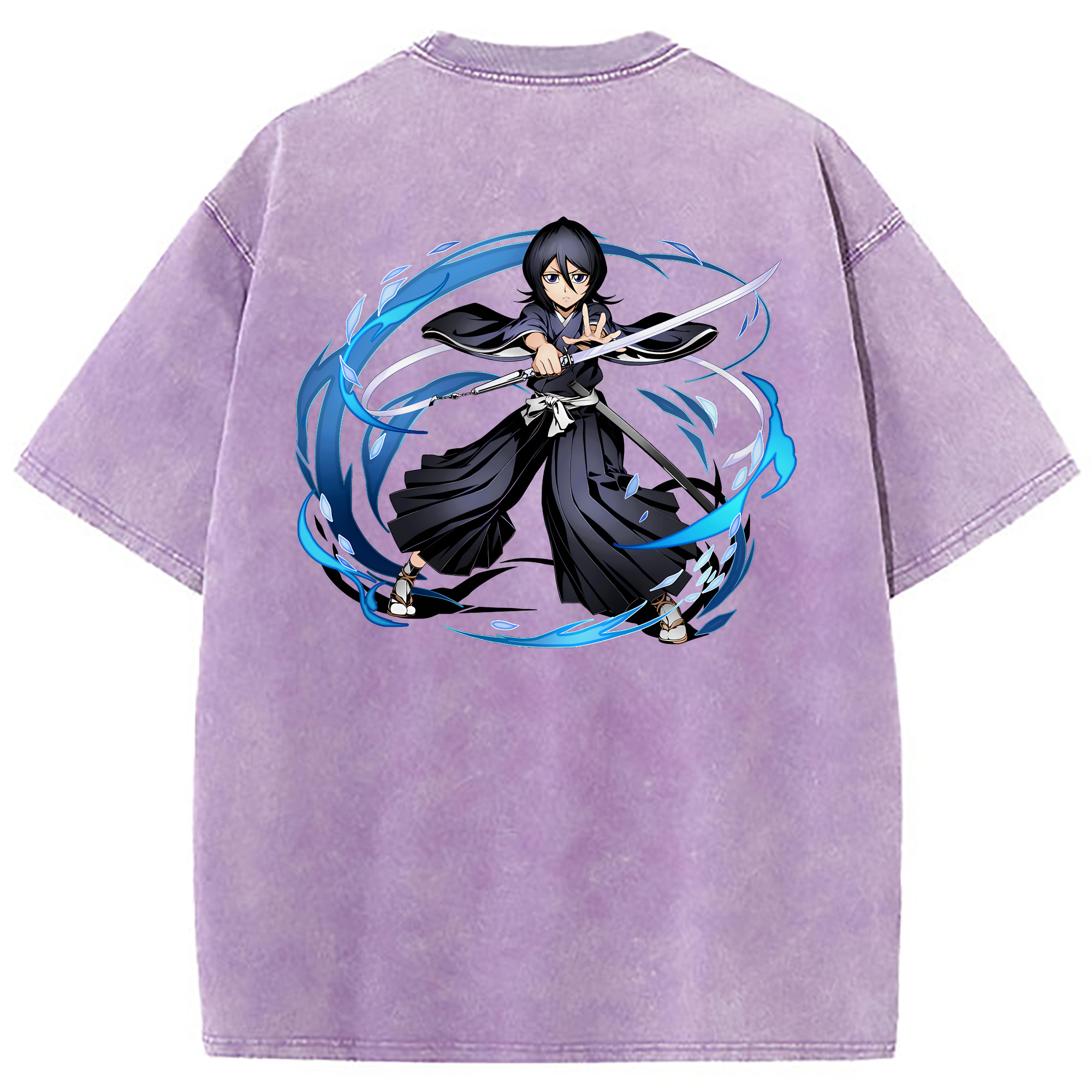 （画像用） ブリーチ 朽木ルキア BLEACH Kuchiki Rukia 綿100% ヴィンテージ風 半袖Tシャツ（背面プリント）