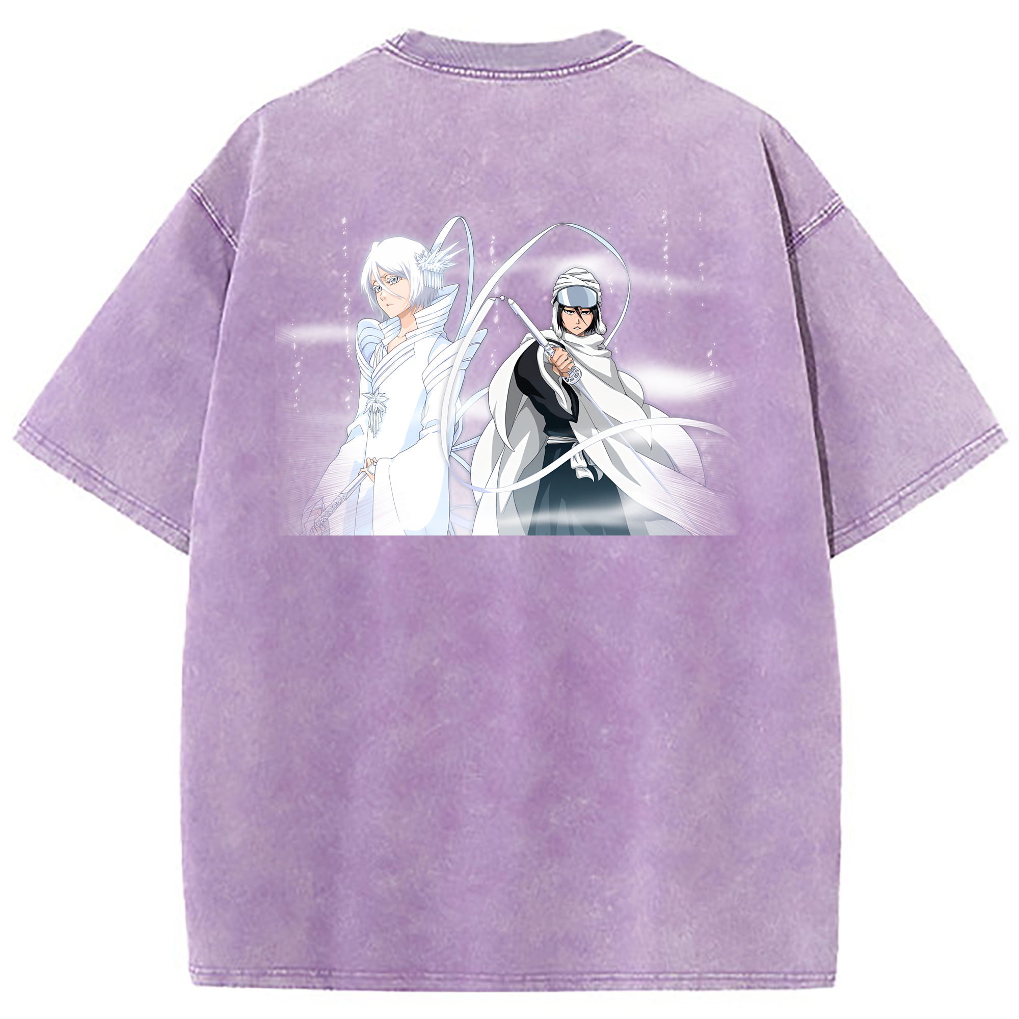 （画像用） ブリーチ 朽木ルキア BLEACH Kuchiki Rukia 綿100% ヴィンテージ風 半袖Tシャツ（背面プリント）