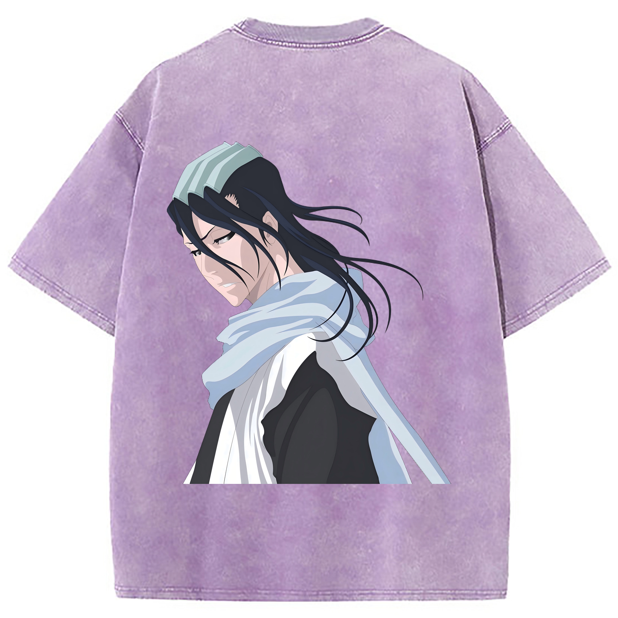 （画像用） ブリーチ くちき びゃくや BLEACH Kuchiki Byakuya 綿100% ヴィンテージ風 半袖Tシャツ（背面プリント）