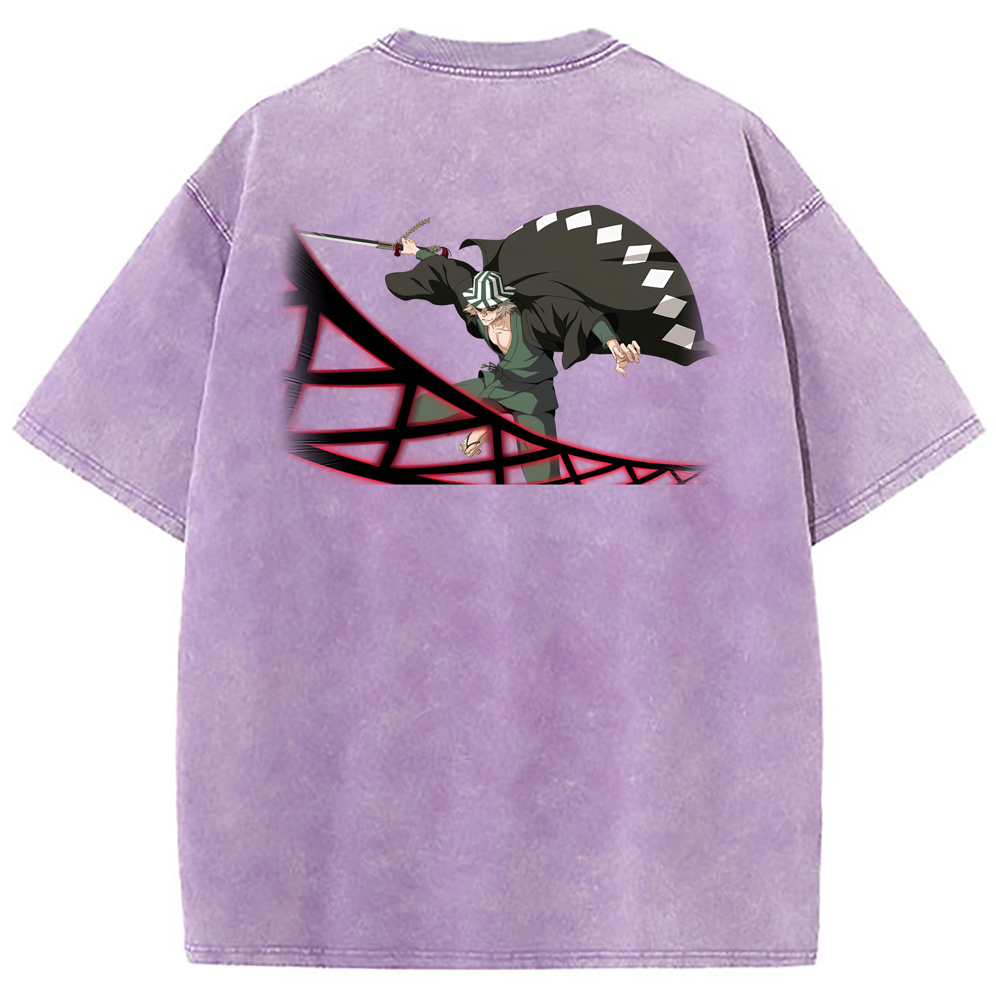 （画像用） "ブリーチ 浦原 喜助（うらはら きすけ） BLEACH Urahara Kisuke " 綿100% ヴィンテージ風 半袖Tシャツ（背面プリント）
