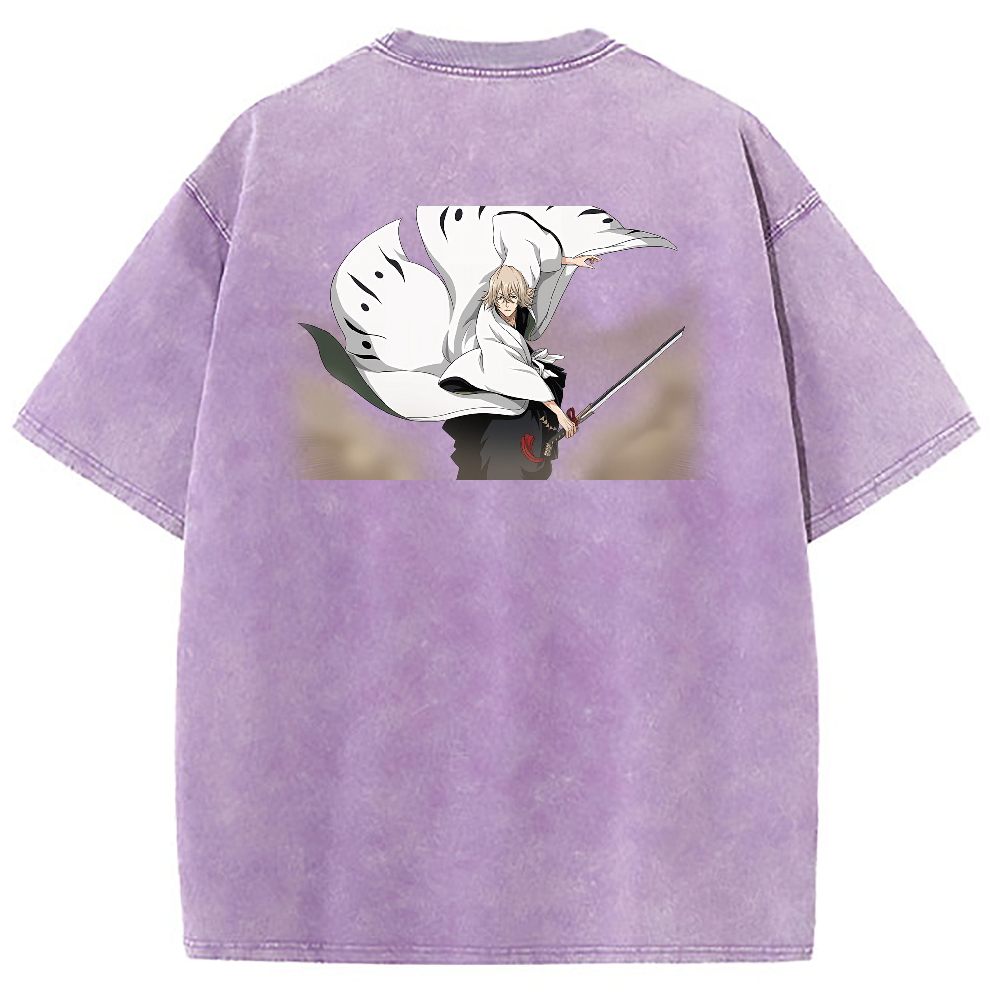 （画像用） "ブリーチ 浦原 喜助（うらはら きすけ） BLEACH Urahara Kisuke " 綿100% ヴィンテージ風 半袖Tシャツ（背面プリント）