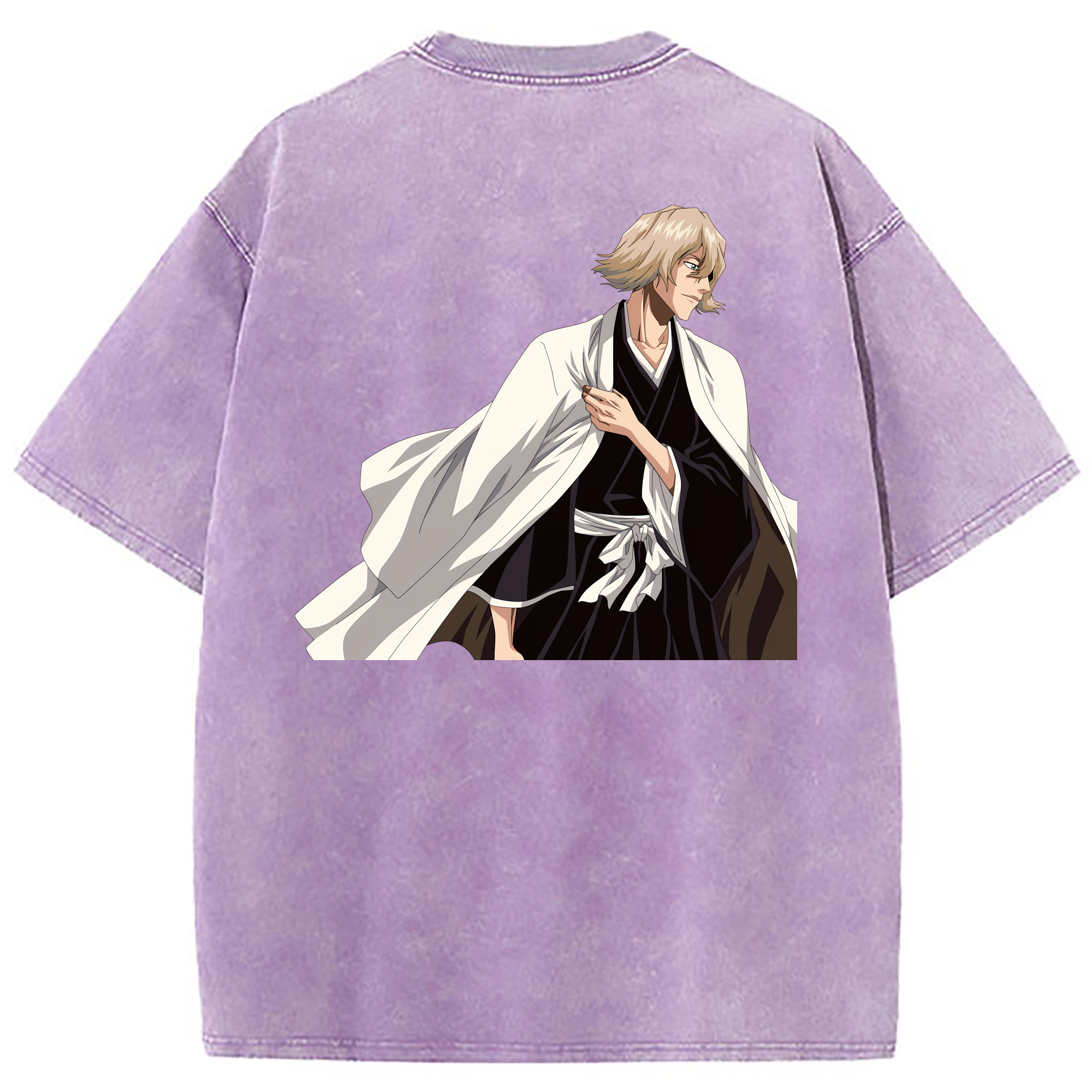 （画像用） "ブリーチ 浦原 喜助（うらはら きすけ） BLEACH Urahara Kisuke " 綿100% ヴィンテージ風 半袖Tシャツ（背面プリント）