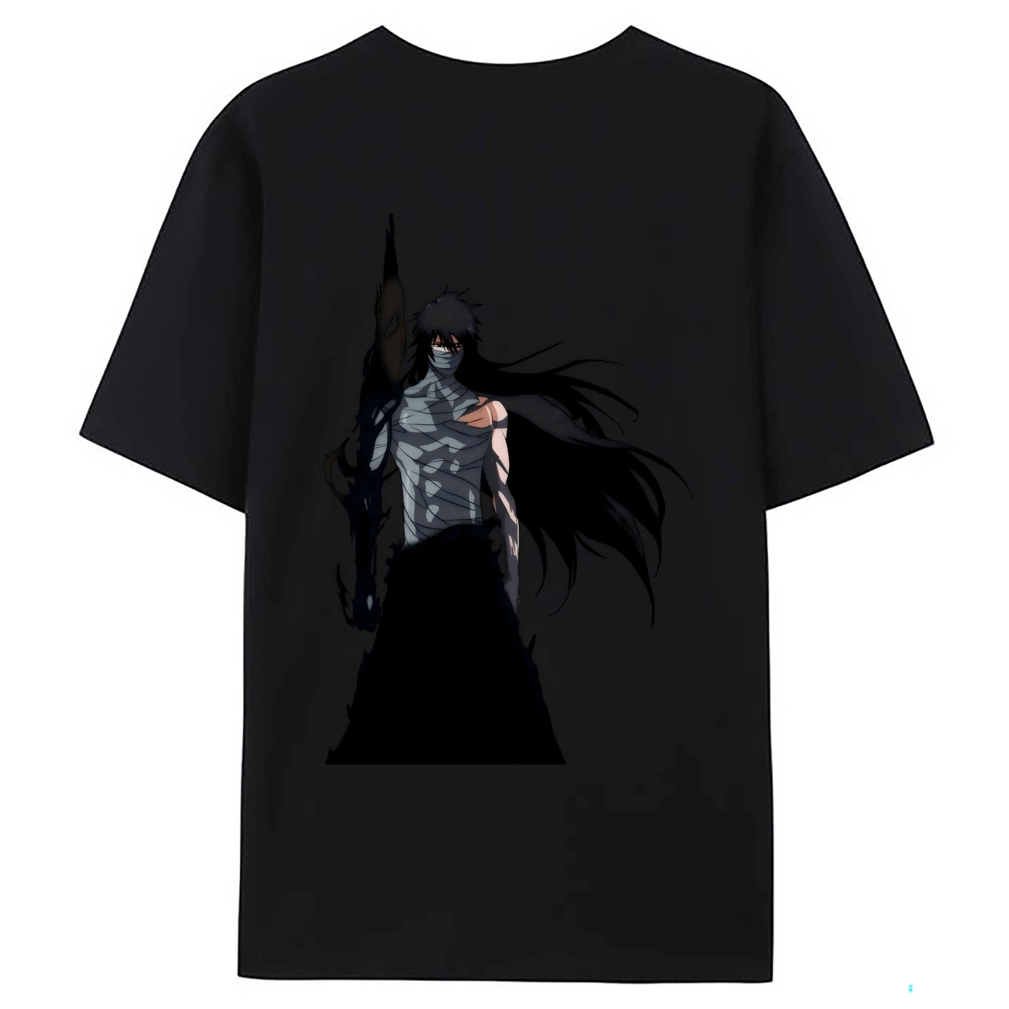 （画像用） ブリーチ 黒崎一護（くろさき いちご）BLEACH Kurosaki Ichigo 綿100％ メンズ半袖Tシャツ（バックプリント） 通気性