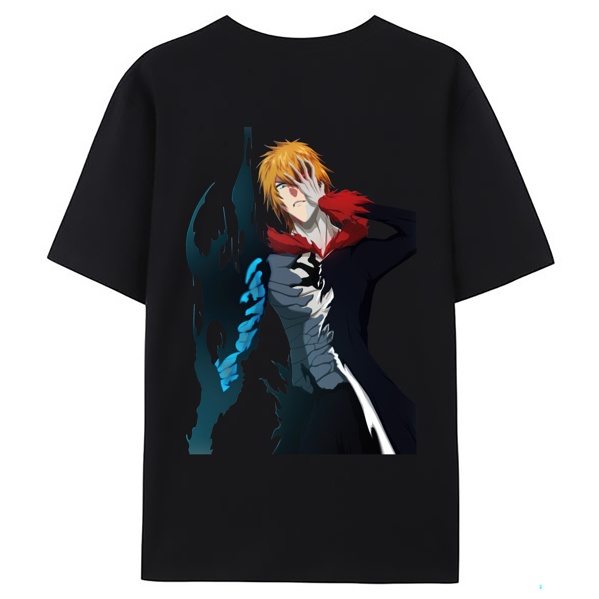 （画像用） ブリーチ 黒崎一護（くろさき いちご）BLEACH Kurosaki Ichigo 綿100％ メンズ半袖Tシャツ（バックプリント） 通気性