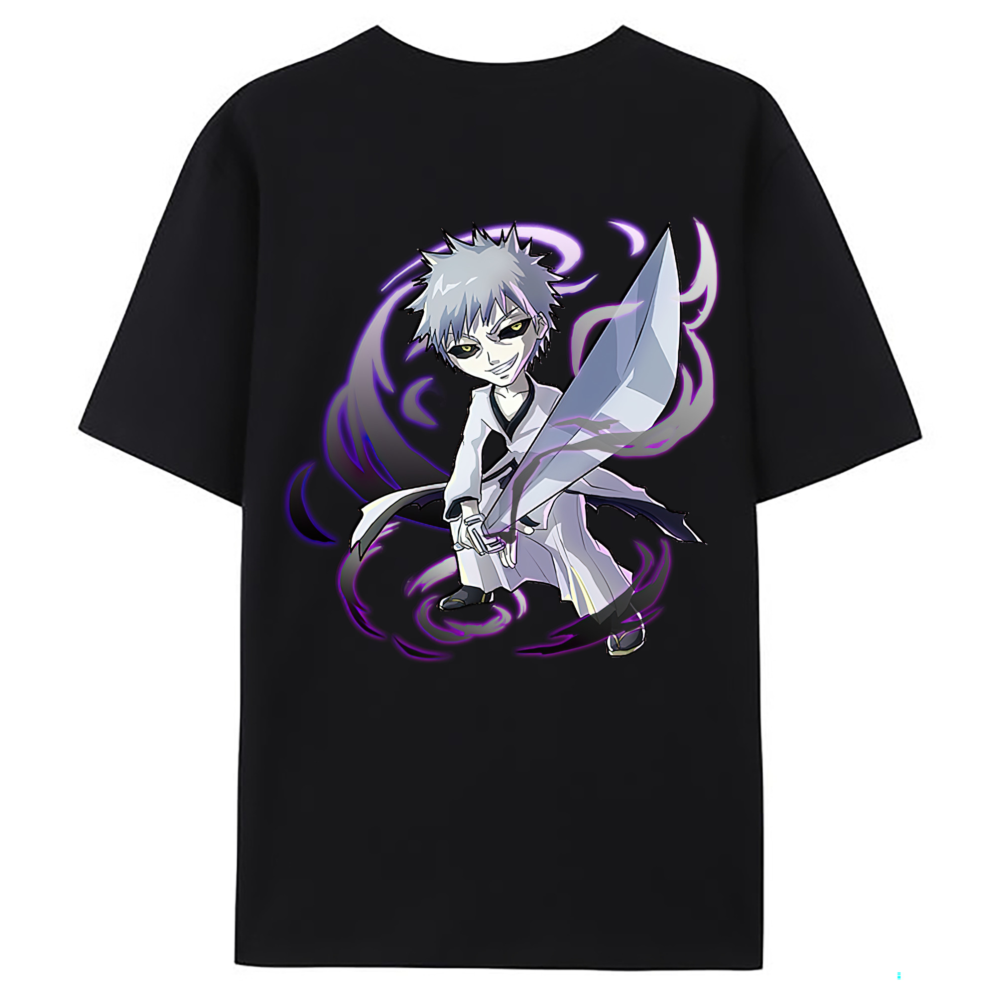 （画像用） ブリーチ 黒崎一護（くろさき いちご）BLEACH Kurosaki Ichigo 綿100％ メンズ半袖Tシャツ（バックプリント） 通気性
