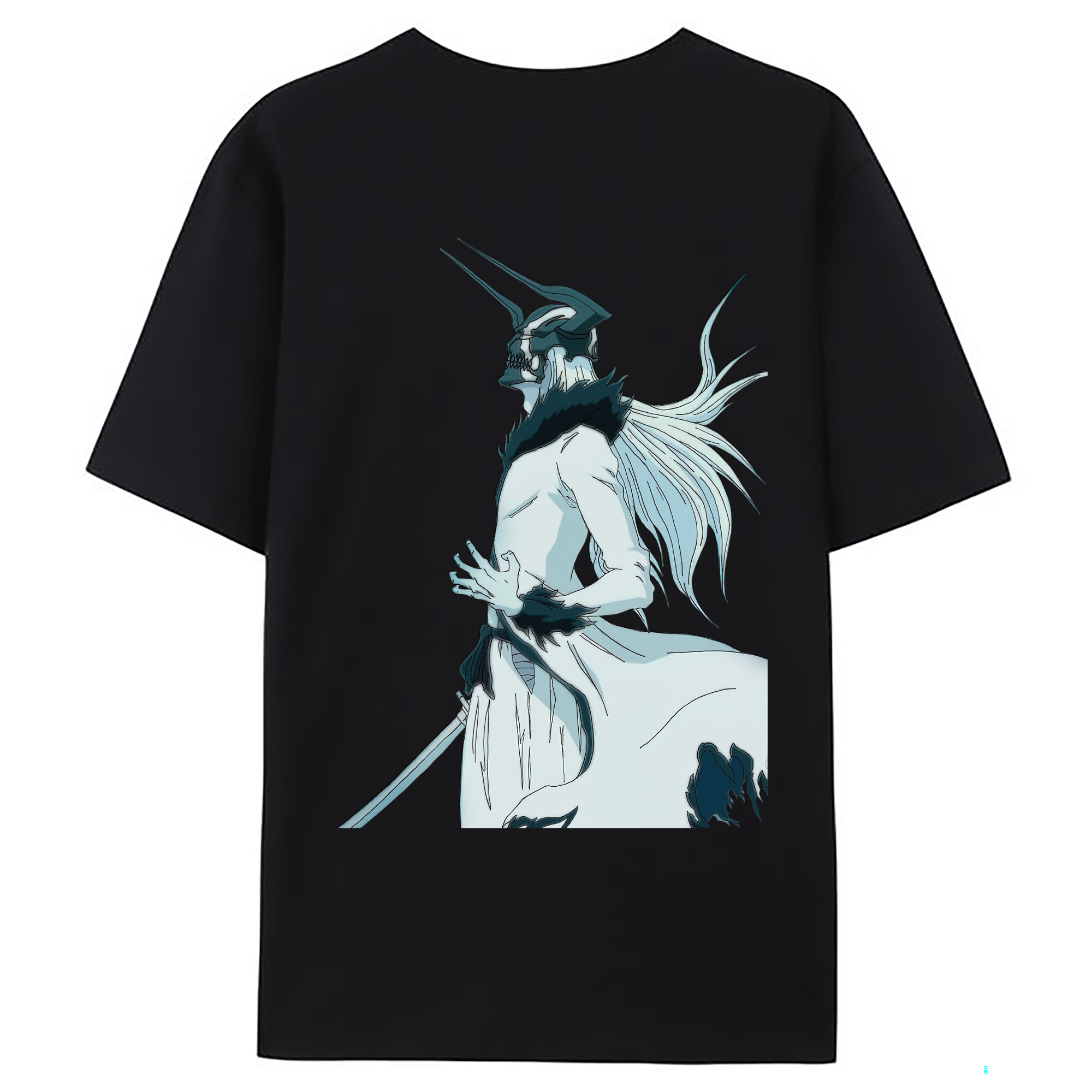 （画像用） ブリーチ 黒崎一護（くろさき いちご）BLEACH Kurosaki Ichigo 綿100％ メンズ半袖Tシャツ（バックプリント） 通気性