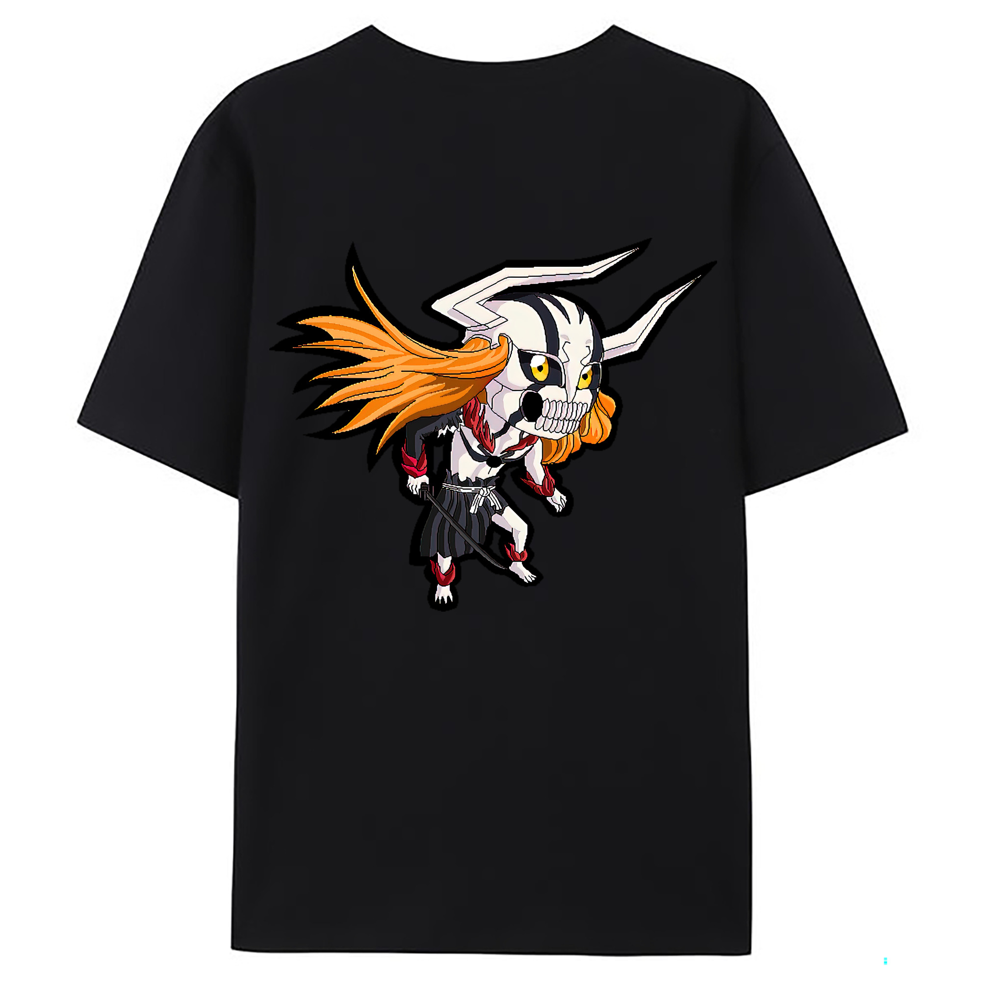 （画像用） ブリーチ 黒崎一護（くろさき いちご）BLEACH Kurosaki Ichigo 綿100％ メンズ半袖Tシャツ（バックプリント） 通気性