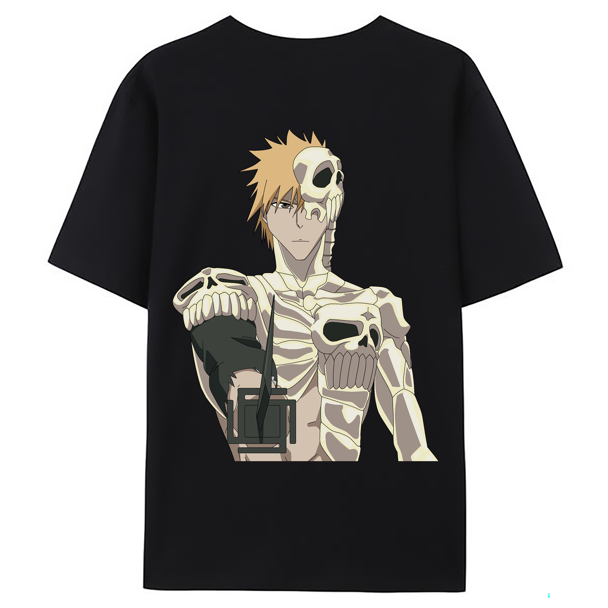 （画像用） ブリーチ 黒崎一護（くろさき いちご）BLEACH Kurosaki Ichigo 綿100％ メンズ半袖Tシャツ（バックプリント） 通気性