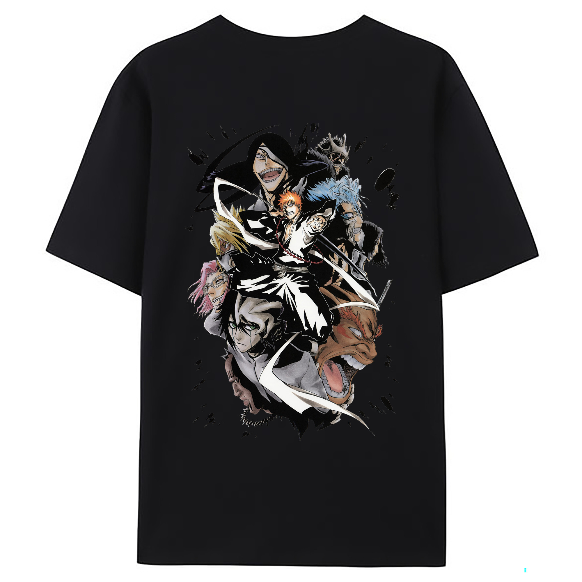 （画像用） ブリーチ 黒崎一護（くろさき いちご）BLEACH Kurosaki Ichigo 綿100％ メンズ半袖Tシャツ（バックプリント） 通気性