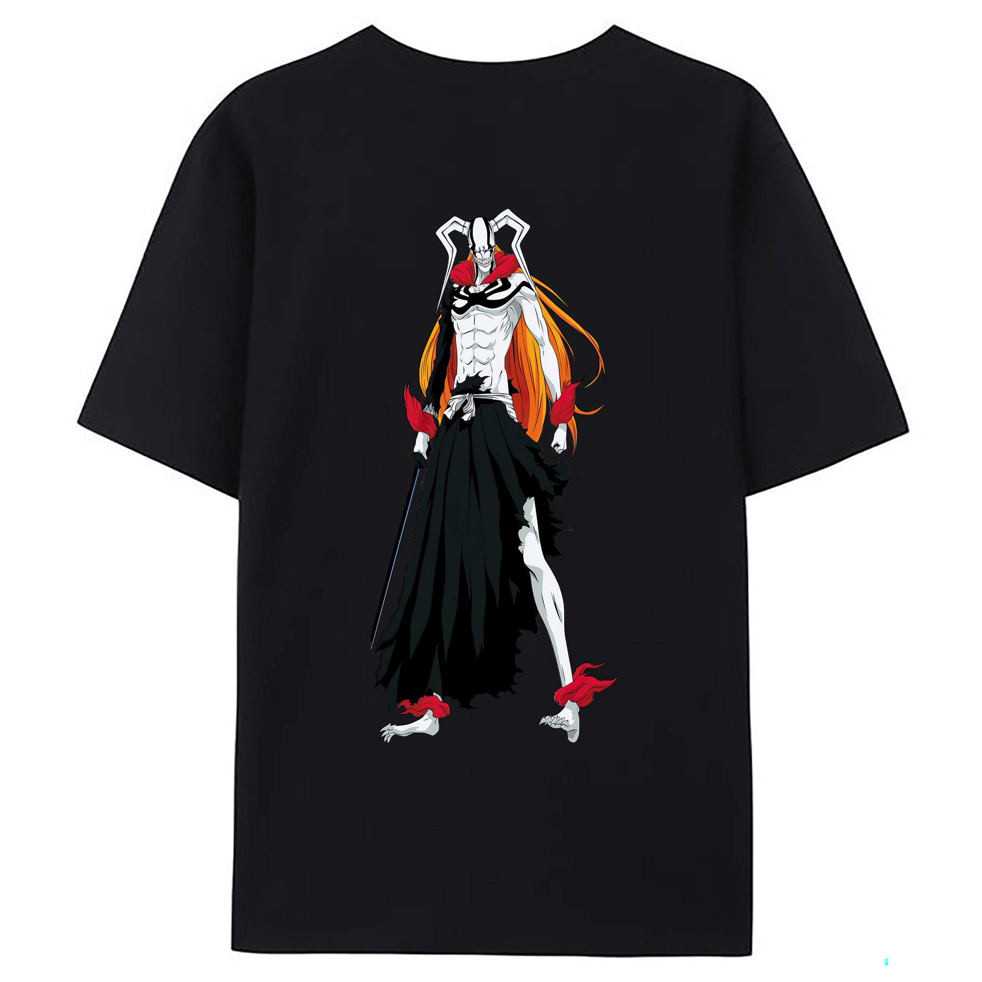 （画像用） ブリーチ 黒崎一護（くろさき いちご）BLEACH Kurosaki Ichigo 綿100％ メンズ半袖Tシャツ（バックプリント） 通気性