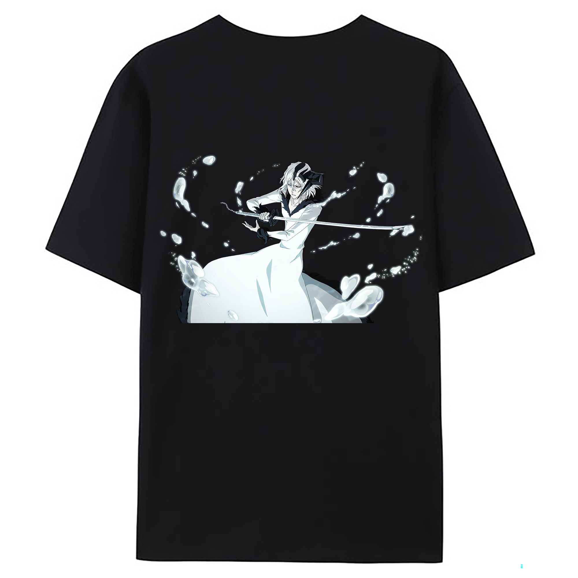 （画像用） ブリーチ 黒崎一護（くろさき いちご）BLEACH Kurosaki Ichigo 綿100％ メンズ半袖Tシャツ（バックプリント） 通気性