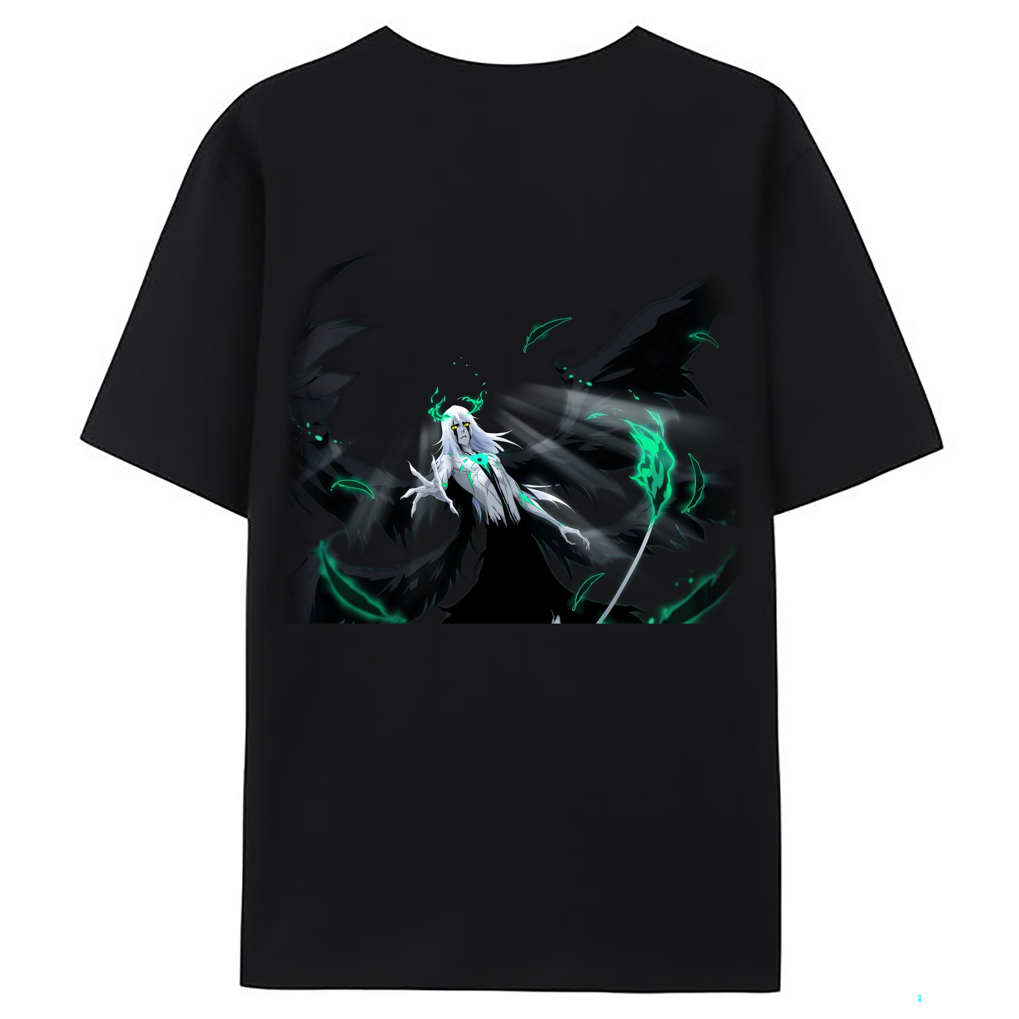 （画像用） ブリーチ ウルキオラ·シファー BLEACH Ulquiorra cifer 綿100％ メンズ半袖Tシャツ（バックプリント） 通気性