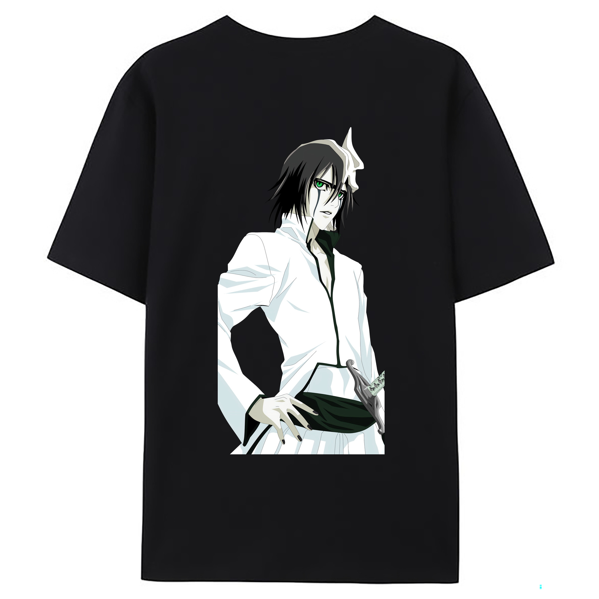 （画像用） ブリーチ ウルキオラ·シファー BLEACH Ulquiorra cifer 綿100％ メンズ半袖Tシャツ（バックプリント） 通気性