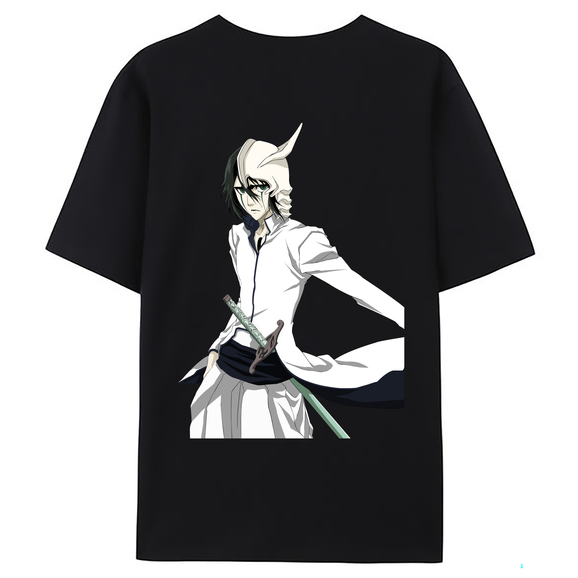 （画像用） ブリーチ ウルキオラ·シファー BLEACH Ulquiorra cifer 綿100％ メンズ半袖Tシャツ（バックプリント） 通気性