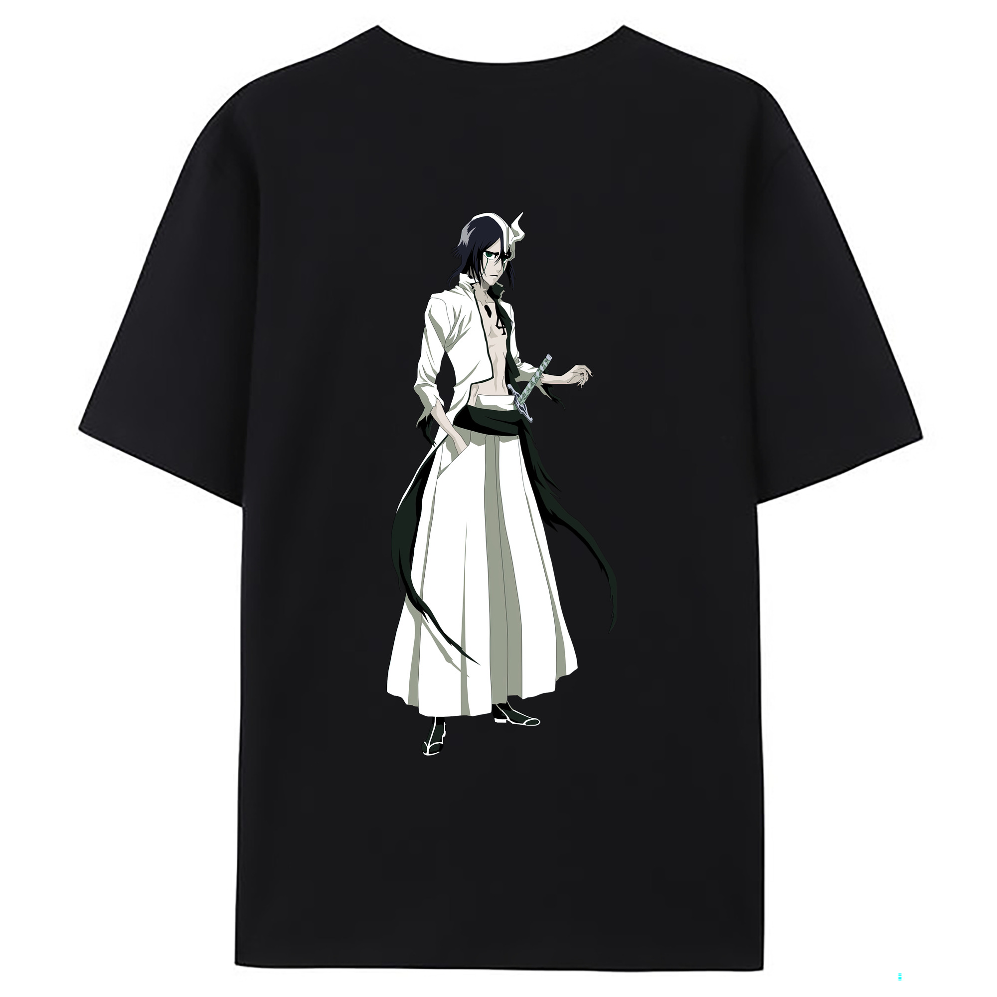 （画像用） ブリーチ ウルキオラ·シファー BLEACH Ulquiorra cifer 綿100％ メンズ半袖Tシャツ（バックプリント） 通気性
