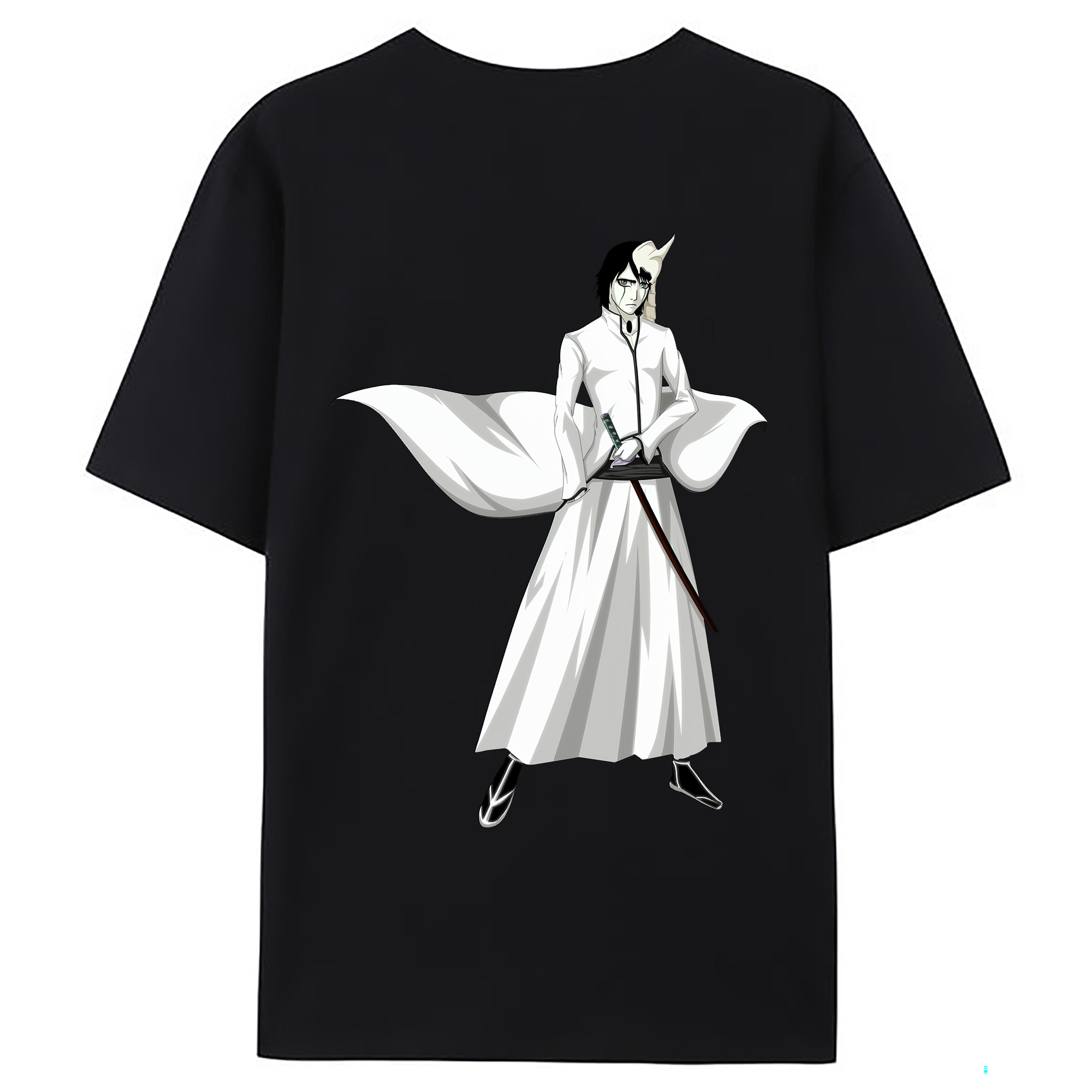 （画像用） ブリーチ ウルキオラ·シファー BLEACH Ulquiorra cifer 綿100％ メンズ半袖Tシャツ（バックプリント） 通気性