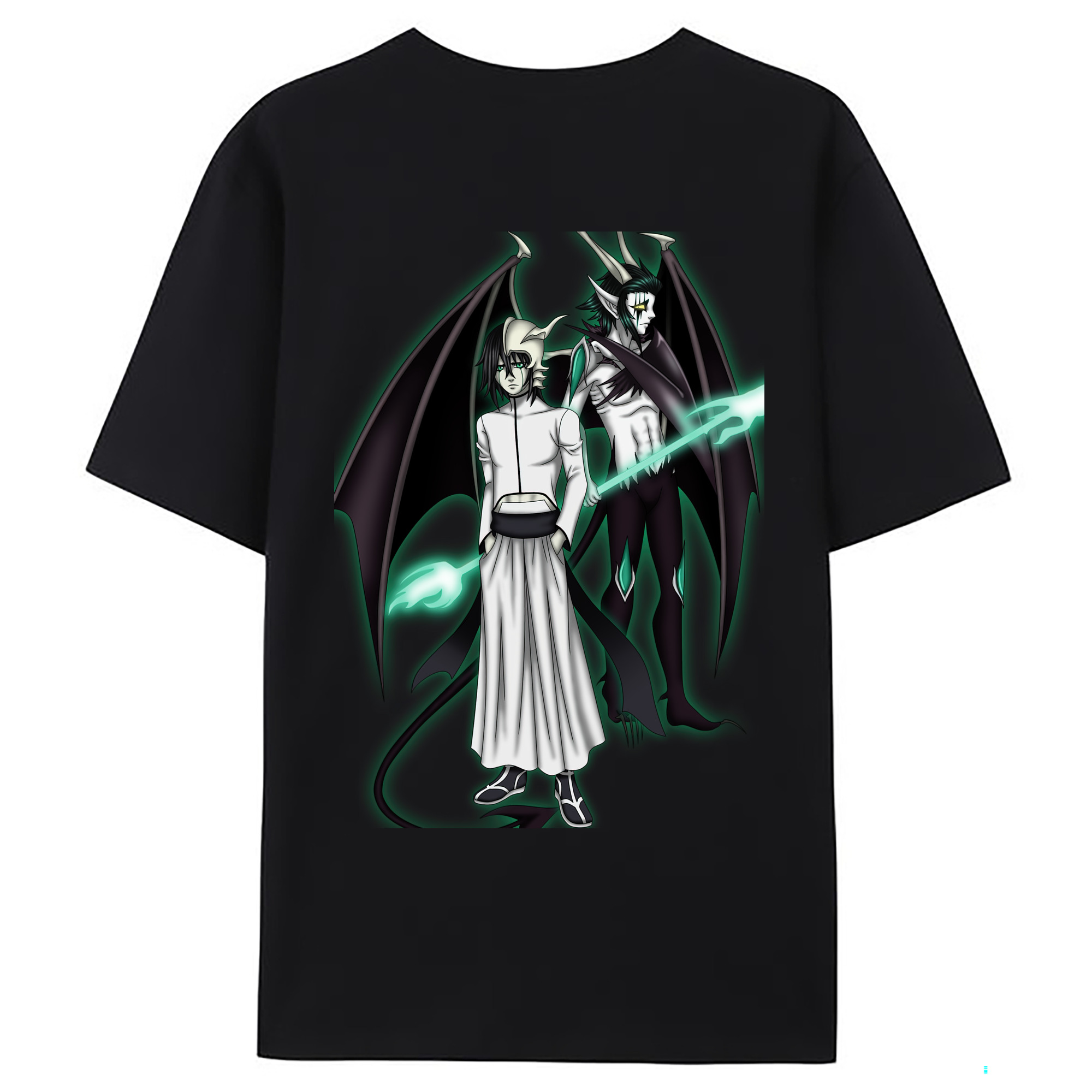 （画像用） ブリーチ ウルキオラ·シファー BLEACH Ulquiorra cifer 綿100％ メンズ半袖Tシャツ（バックプリント） 通気性