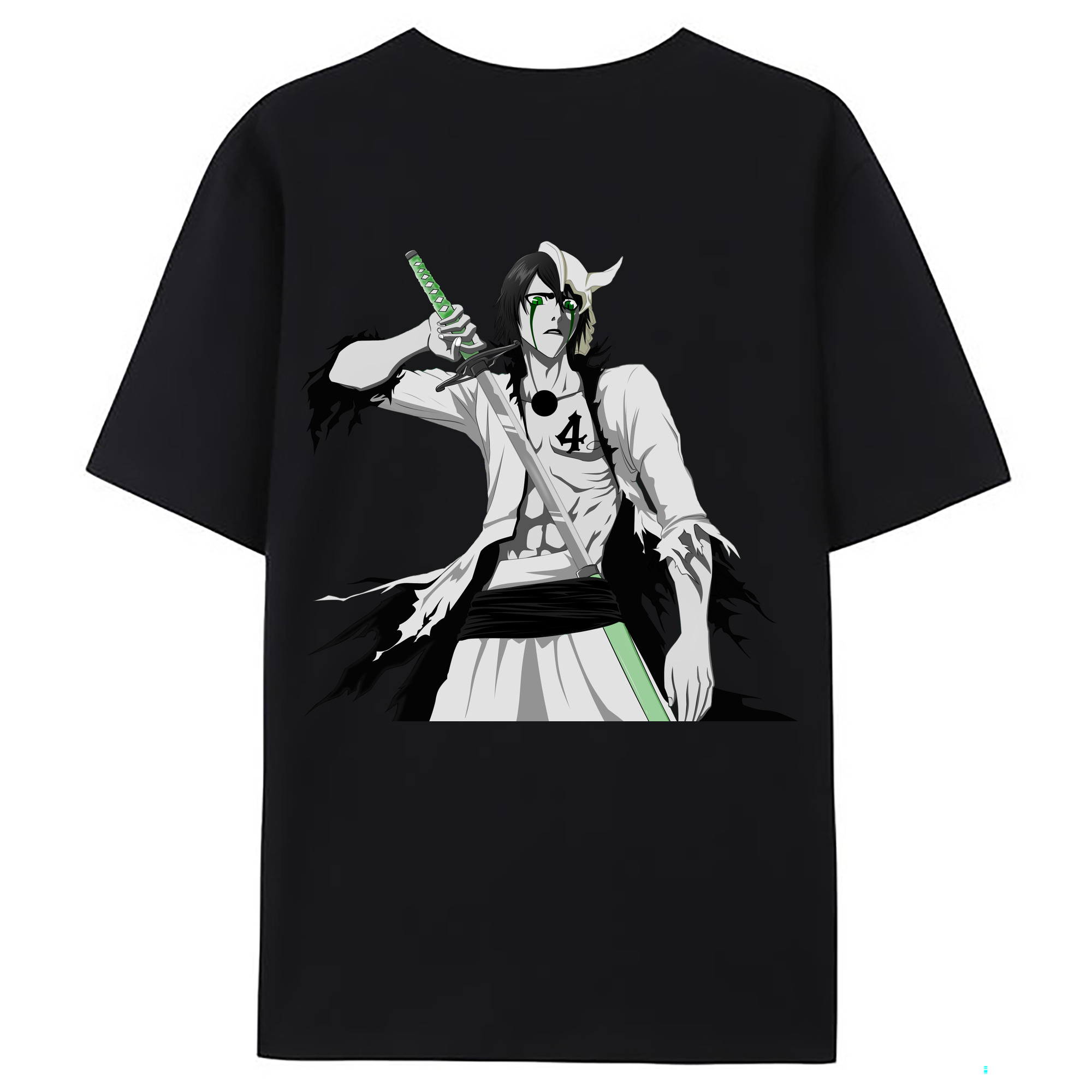 （画像用） ブリーチ ウルキオラ·シファー BLEACH Ulquiorra cifer 綿100％ メンズ半袖Tシャツ（バックプリント） 通気性