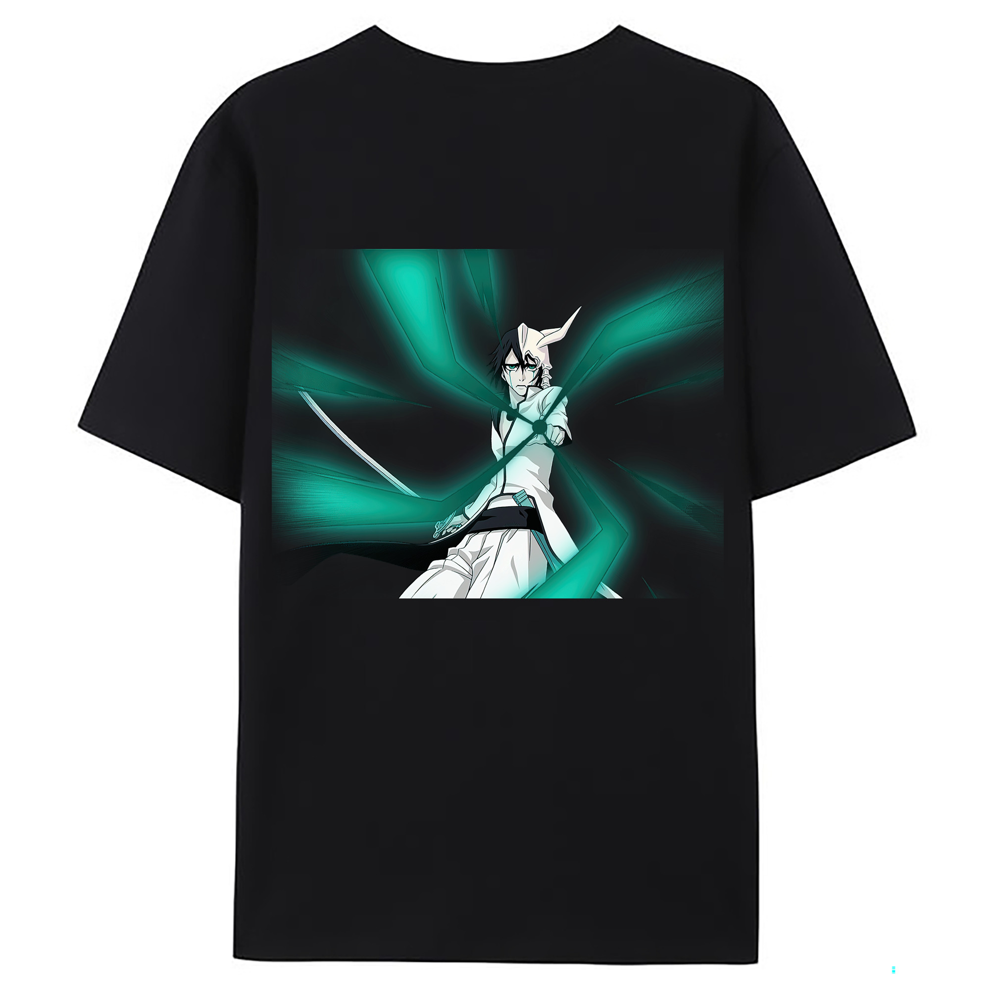 （画像用） ブリーチ ウルキオラ·シファー BLEACH Ulquiorra cifer 綿100％ メンズ半袖Tシャツ（バックプリント） 通気性