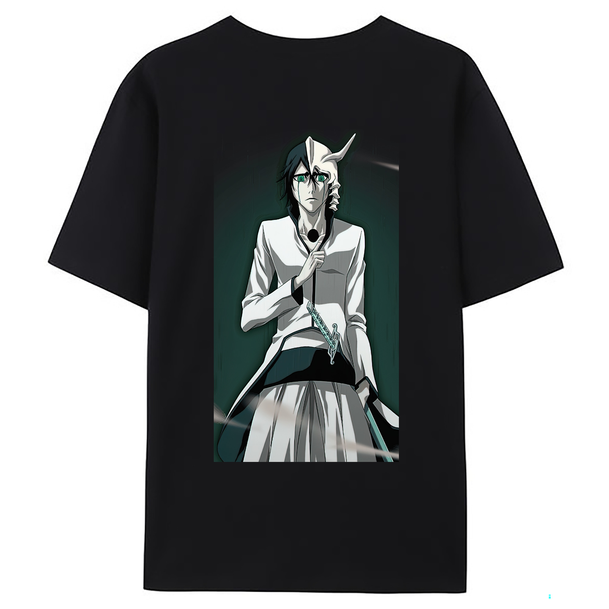 （画像用） ブリーチ ウルキオラ·シファー BLEACH Ulquiorra cifer 綿100％ メンズ半袖Tシャツ（バックプリント） 通気性