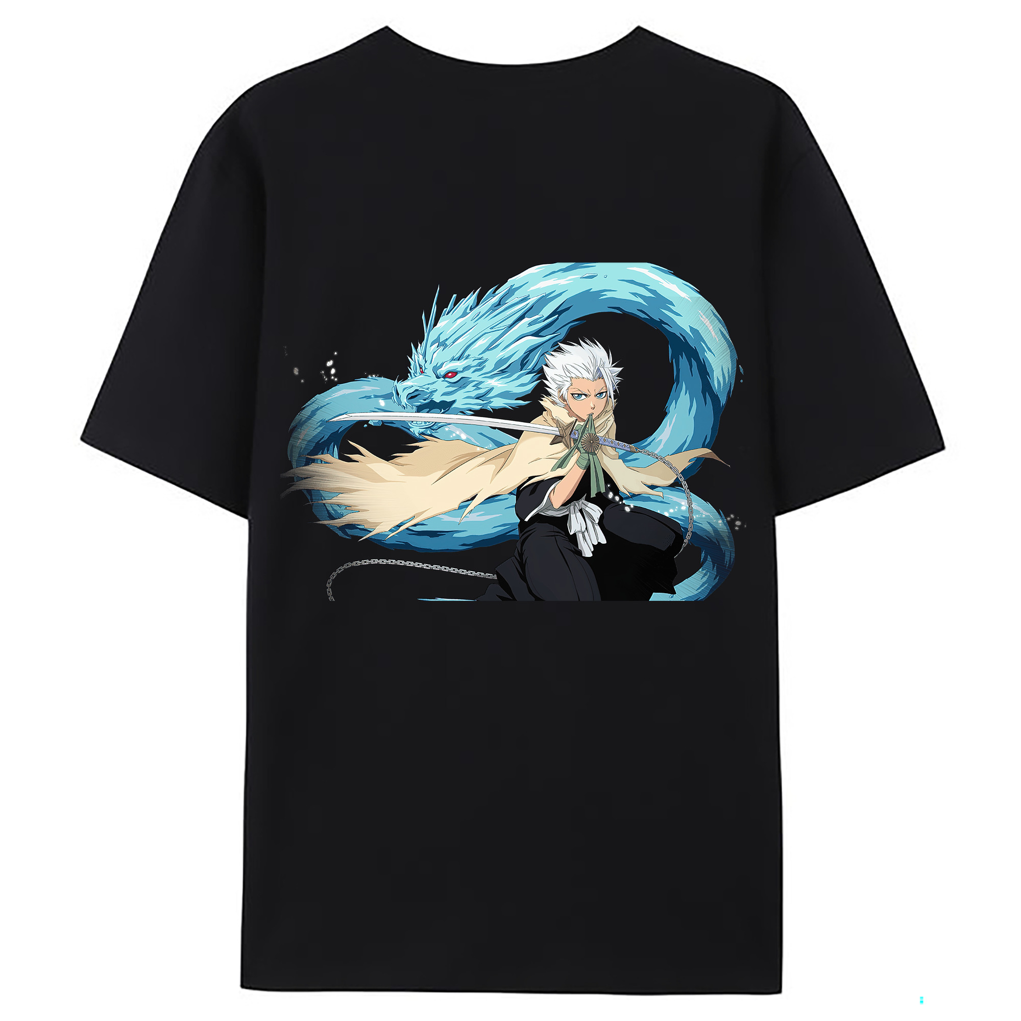 （画像用） ブリーチ 日番谷冬獅郎（ひつがや とうしろう） BLEACH Hitsugaya Toushirou 綿100％ メンズ半袖Tシャツ（バックプリント） 通気性