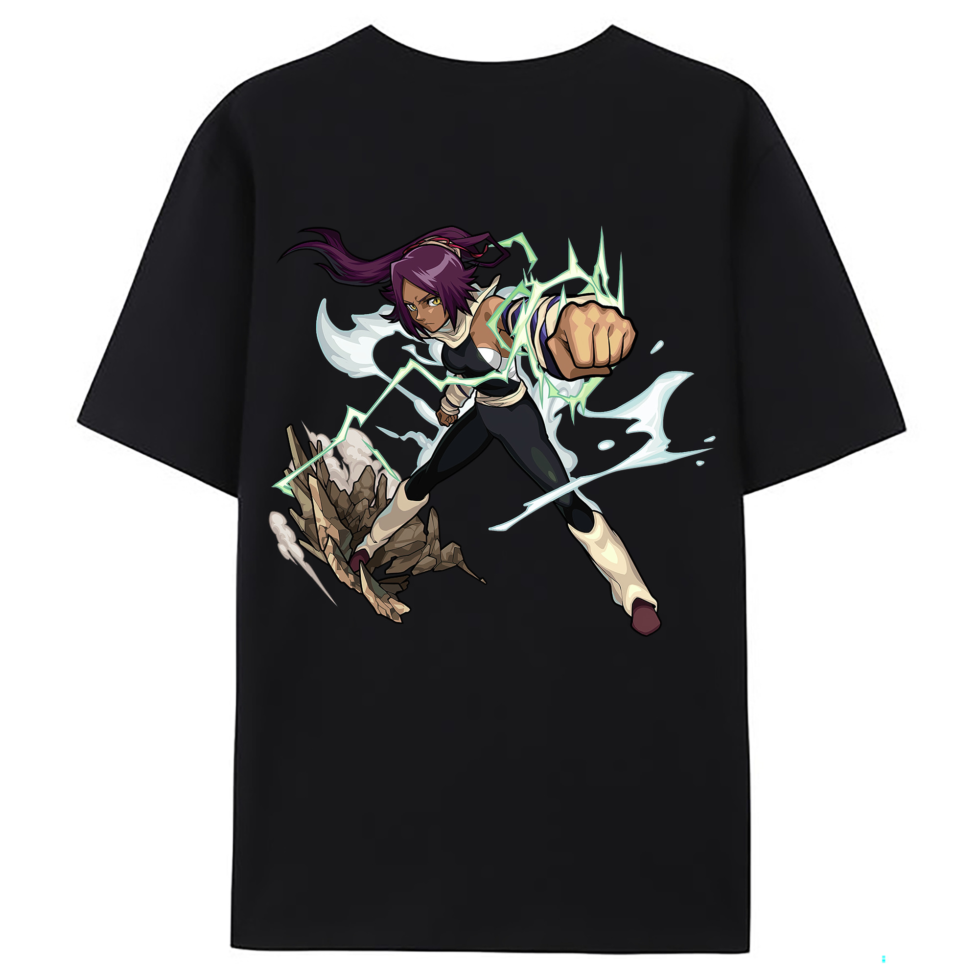 （画像用） ブリーチ 四楓院 夜一（しほういん よるいち） BLEACH Shihouin Yoruichi 綿100％ メンズ半袖Tシャツ（バックプリント） 通気性