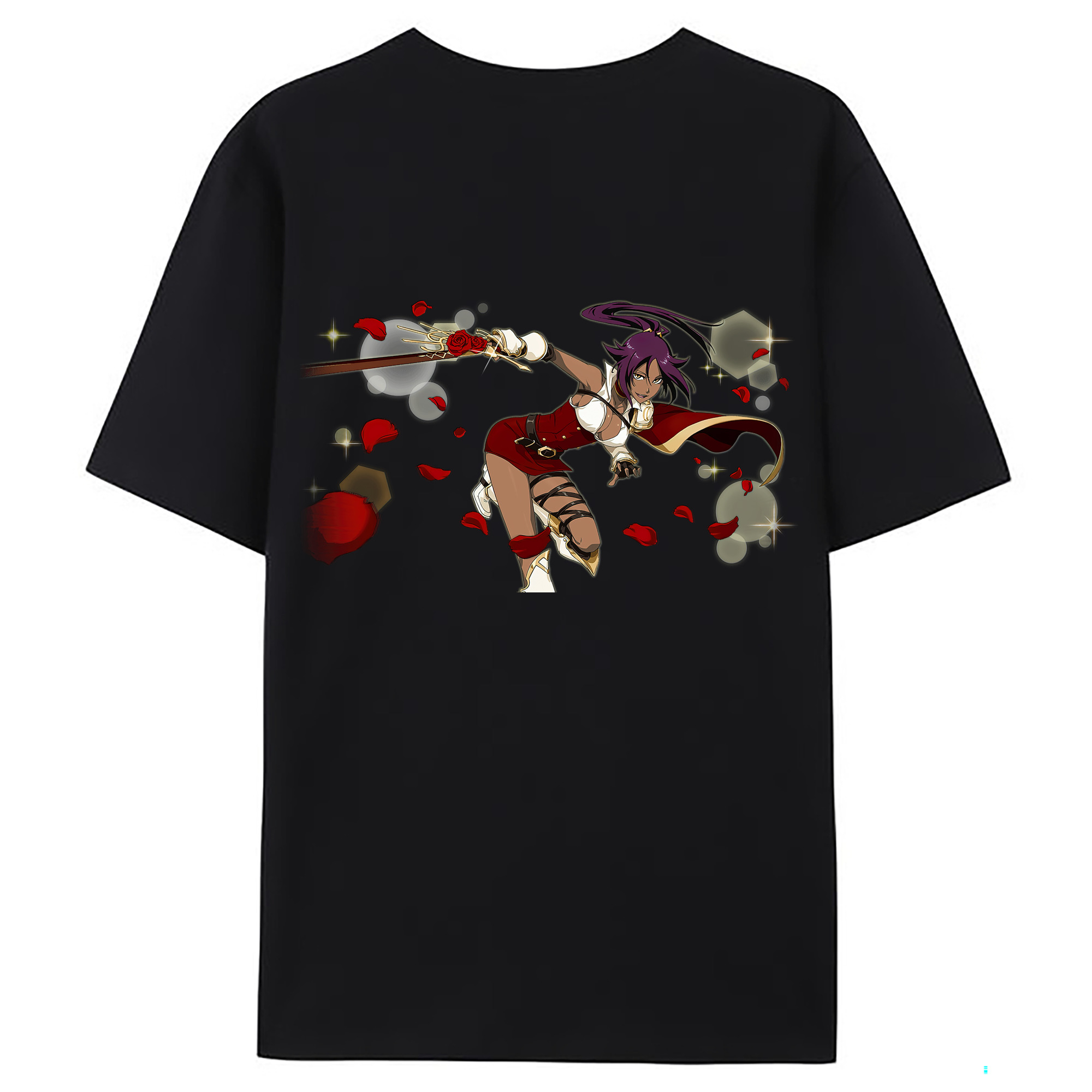 （画像用） ブリーチ 四楓院 夜一（しほういん よるいち） BLEACH Shihouin Yoruichi 綿100％ メンズ半袖Tシャツ（バックプリント） 通気性