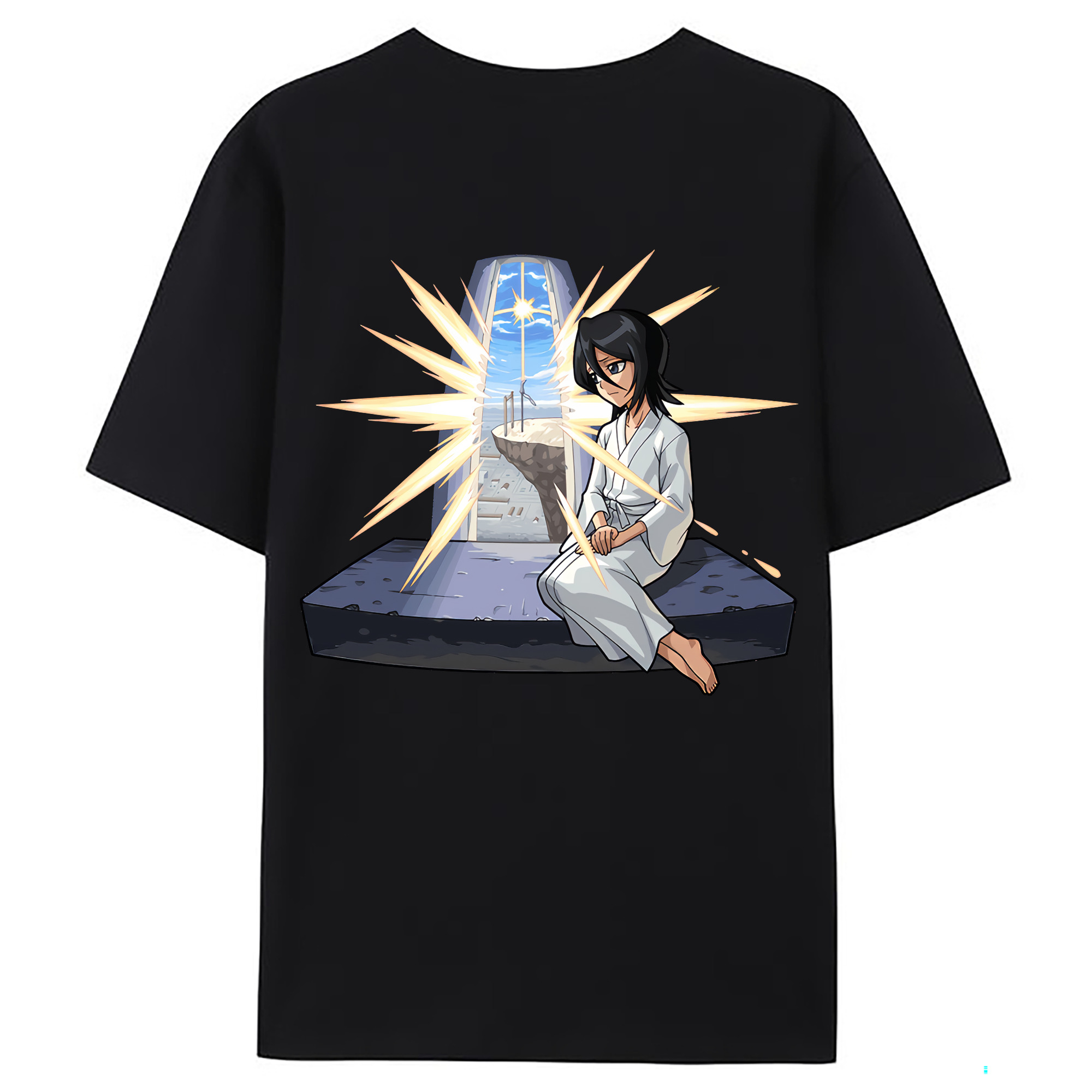 （画像用） ブリーチ 朽木ルキア BLEACH Kuchiki Rukia 綿100％ メンズ半袖Tシャツ（バックプリント） 通気性
