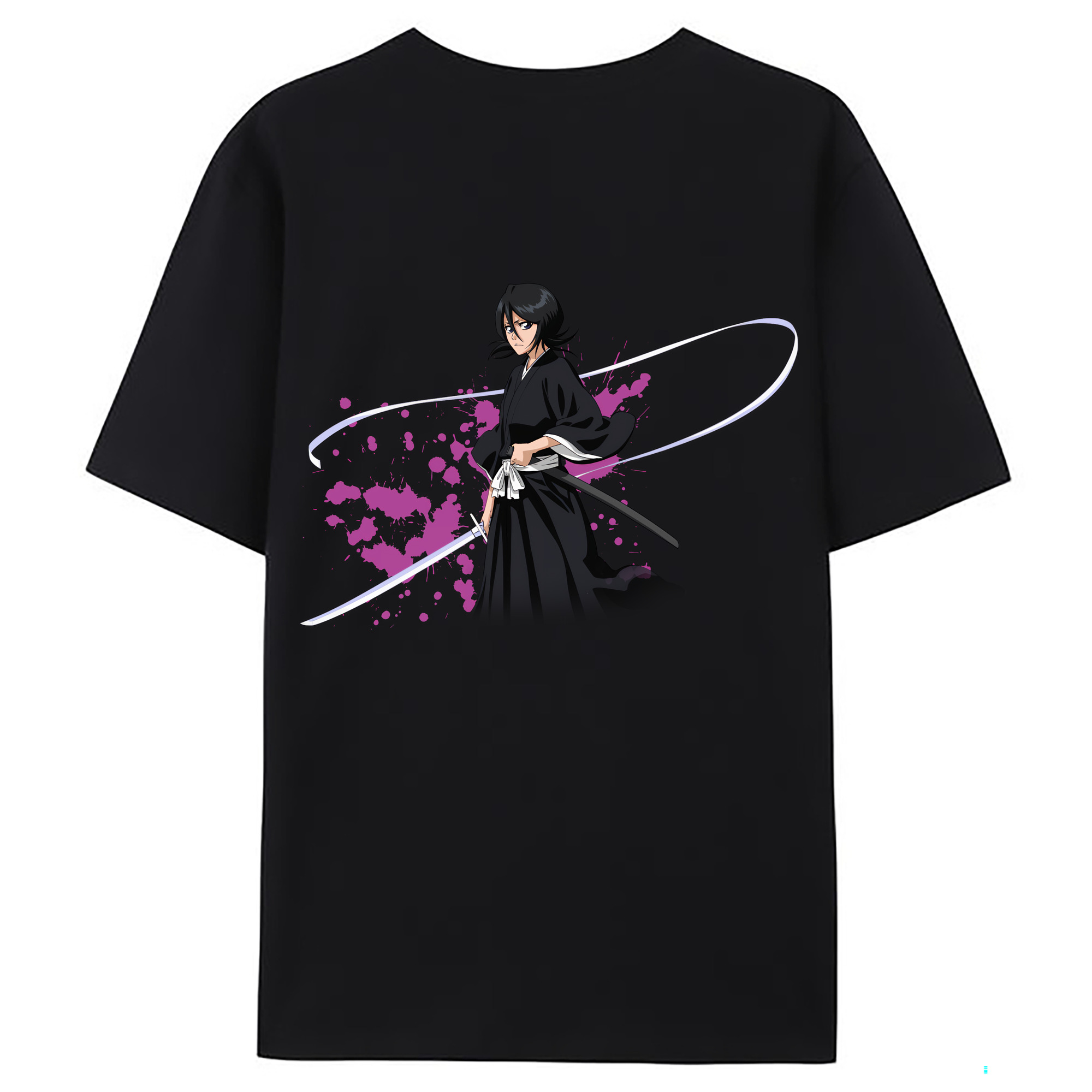 （画像用） ブリーチ 朽木ルキア BLEACH Kuchiki Rukia 綿100％ メンズ半袖Tシャツ（バックプリント） 通気性