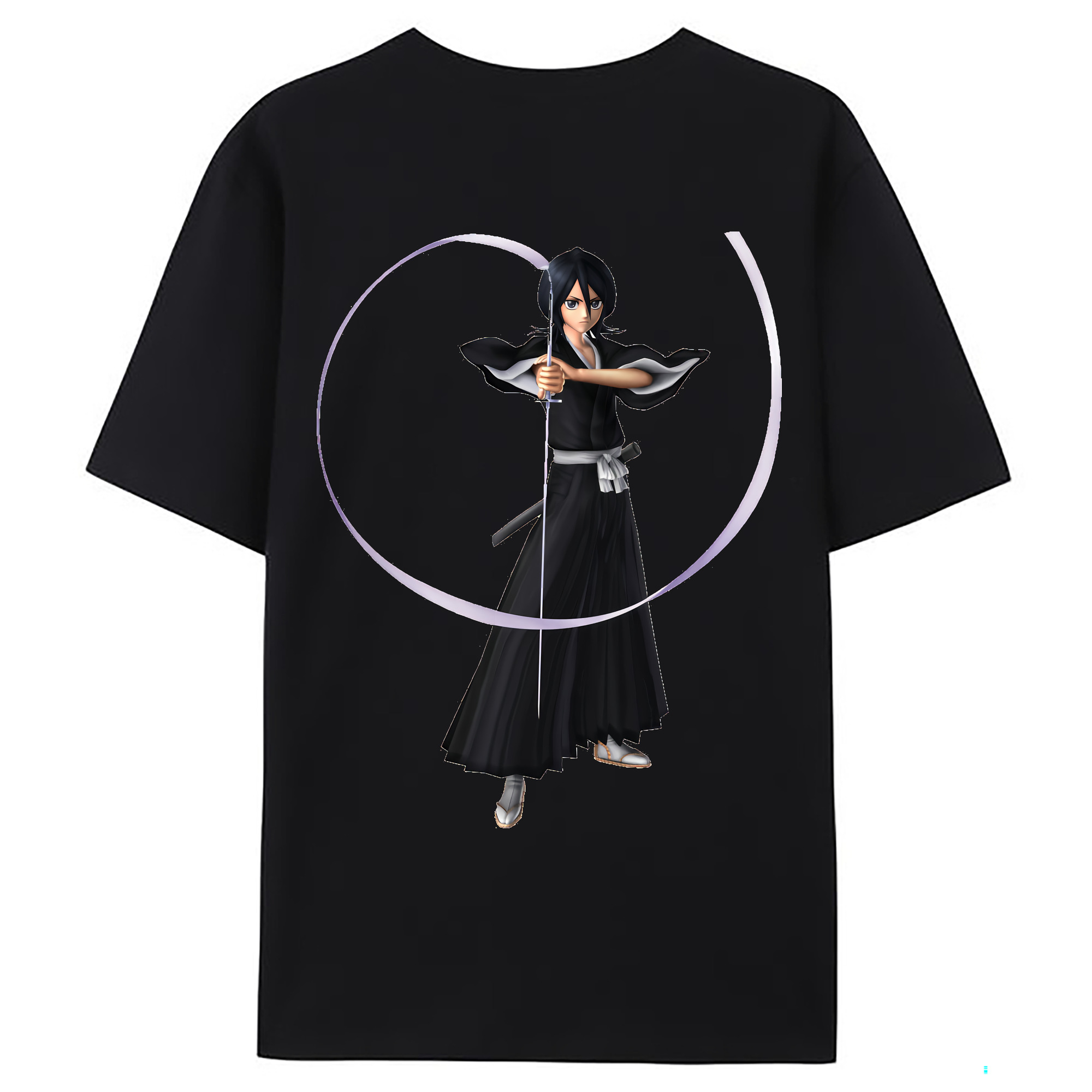 （画像用） ブリーチ 朽木ルキア BLEACH Kuchiki Rukia 綿100％ メンズ半袖Tシャツ（バックプリント） 通気性