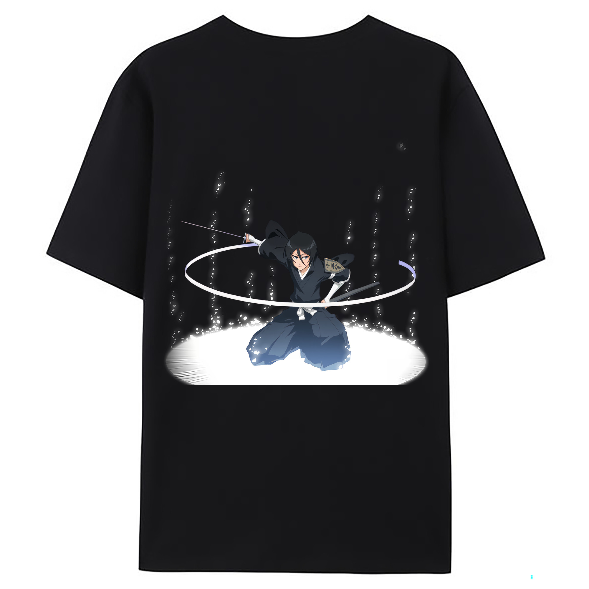 （画像用） ブリーチ 朽木ルキア BLEACH Kuchiki Rukia 綿100％ メンズ半袖Tシャツ（バックプリント） 通気性