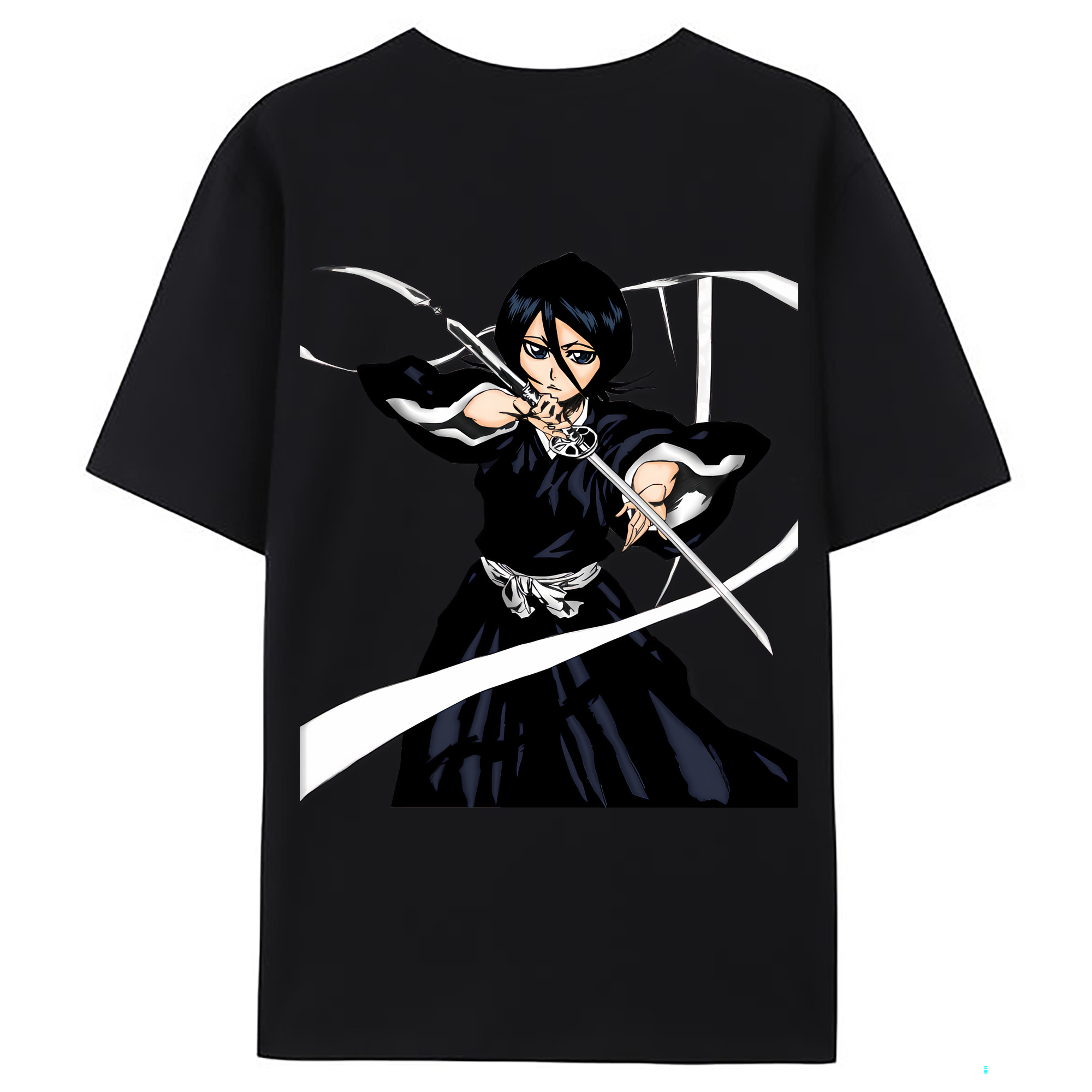 （画像用） ブリーチ 朽木ルキア BLEACH Kuchiki Rukia 綿100％ メンズ半袖Tシャツ（バックプリント） 通気性