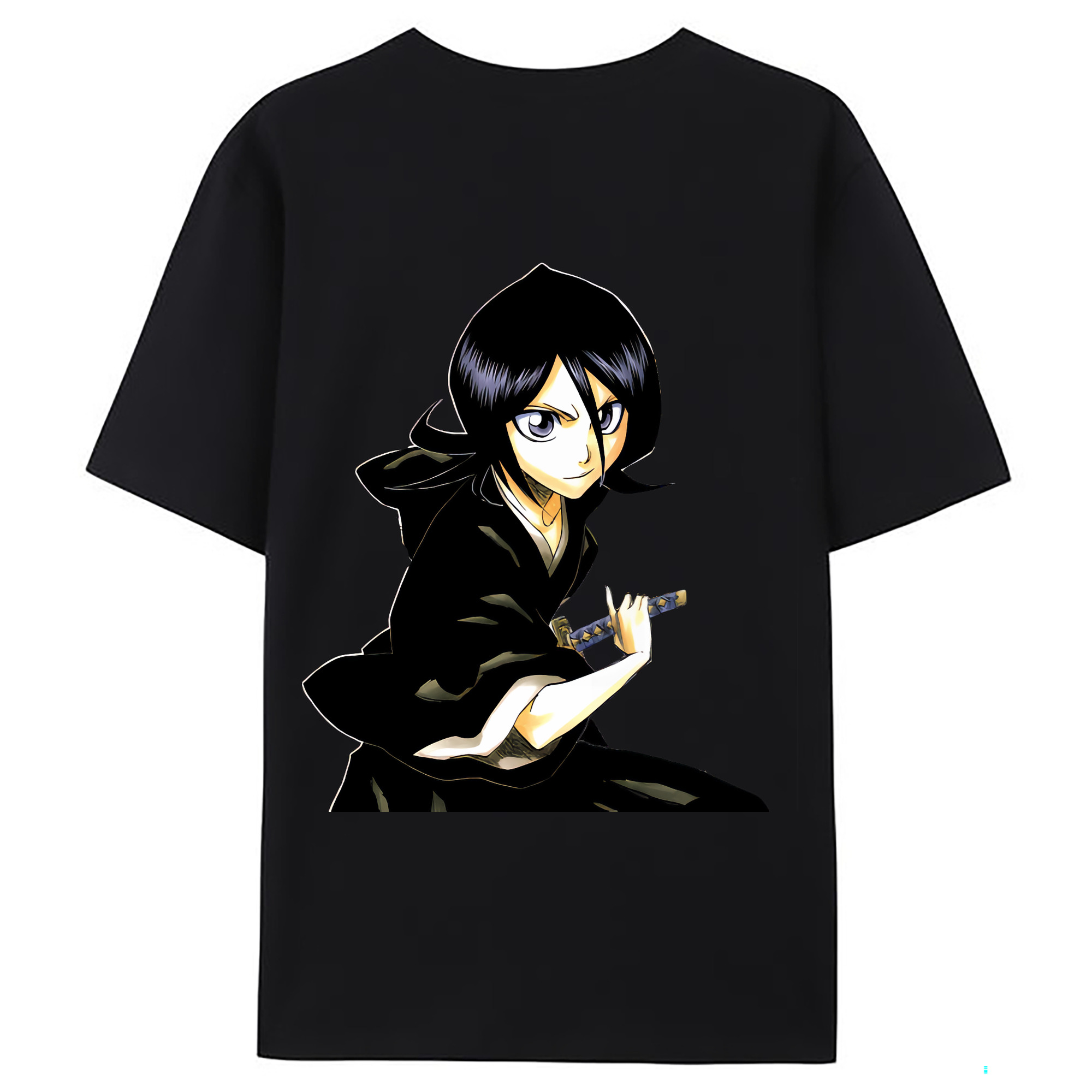 （画像用） ブリーチ 朽木ルキア BLEACH Kuchiki Rukia 綿100％ メンズ半袖Tシャツ（バックプリント） 通気性