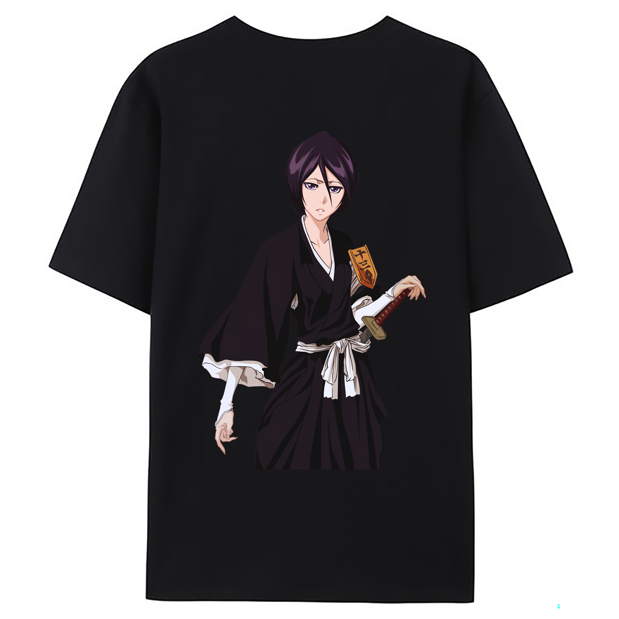 （画像用） ブリーチ 朽木ルキア BLEACH Kuchiki Rukia 綿100％ メンズ半袖Tシャツ（バックプリント） 通気性