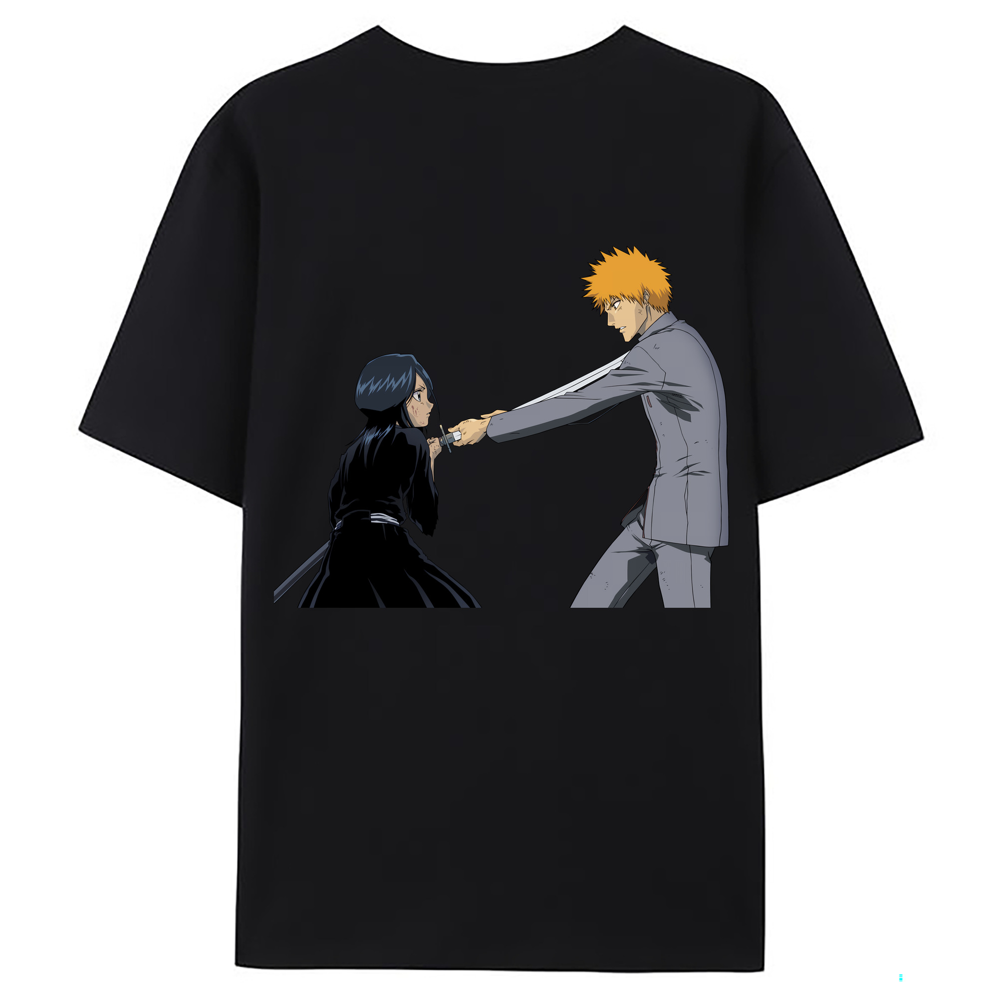 （画像用） ブリーチ 朽木ルキア BLEACH Kuchiki Rukia 綿100％ メンズ半袖Tシャツ（バックプリント） 通気性
