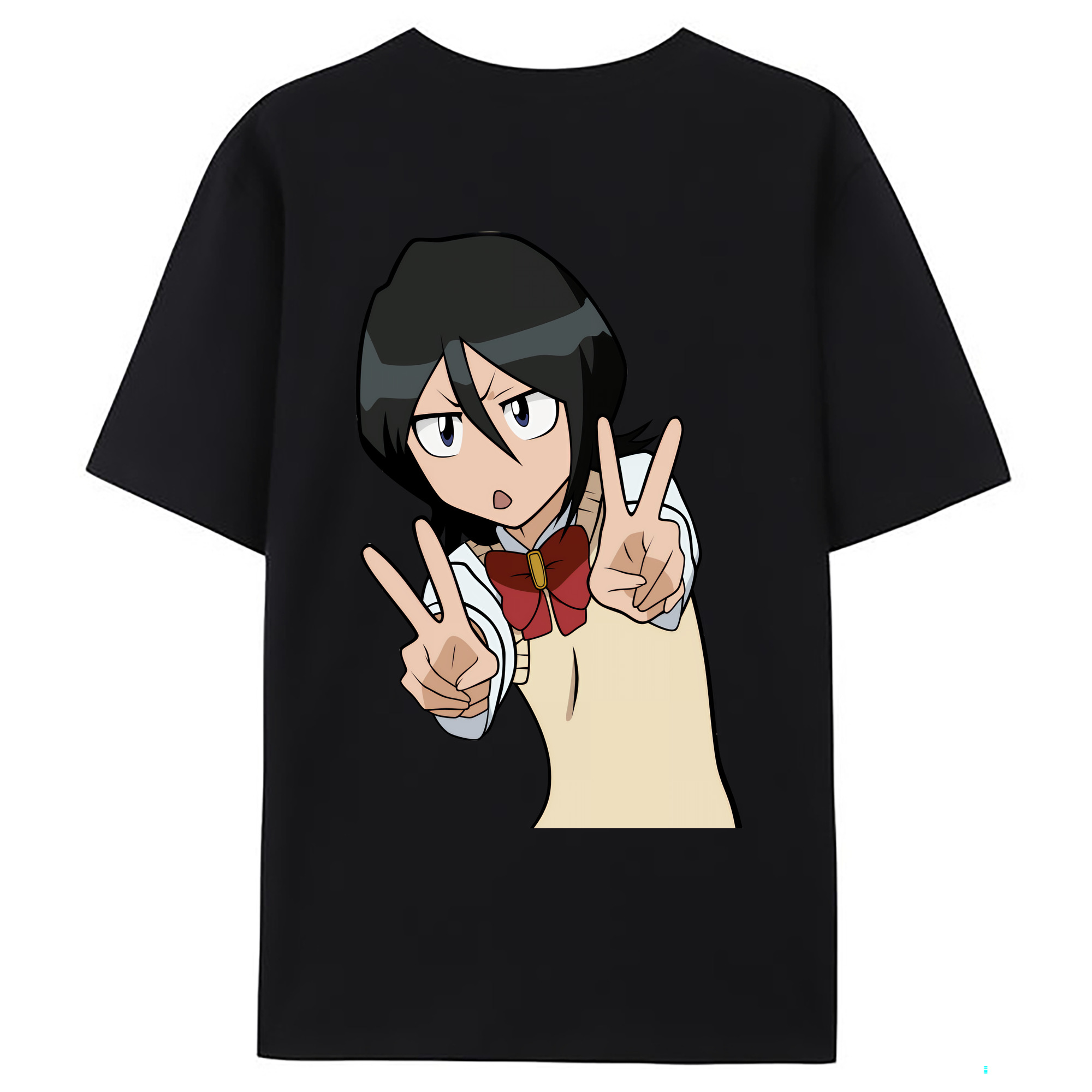 （画像用） ブリーチ 朽木ルキア BLEACH Kuchiki Rukia 綿100％ メンズ半袖Tシャツ（バックプリント） 通気性