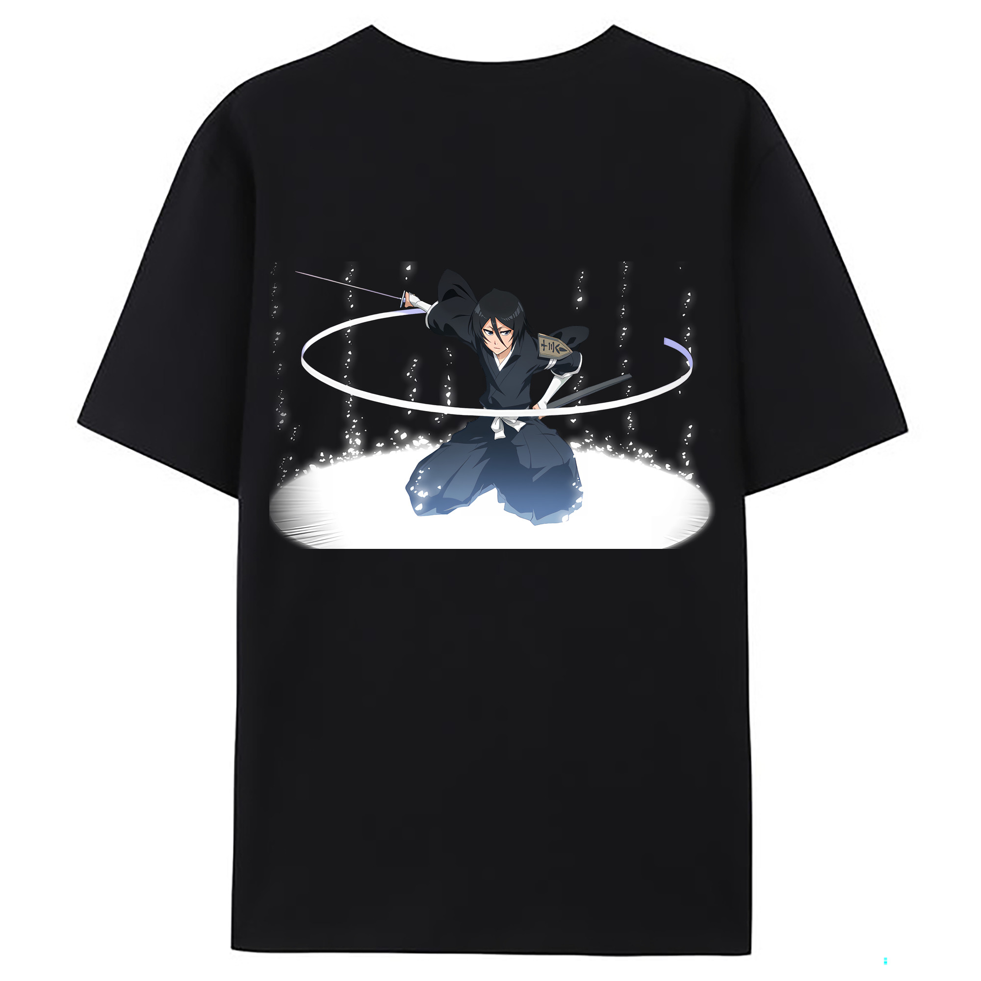 （画像用） ブリーチ 朽木ルキア BLEACH Kuchiki Rukia 綿100％ メンズ半袖Tシャツ（バックプリント） 通気性
