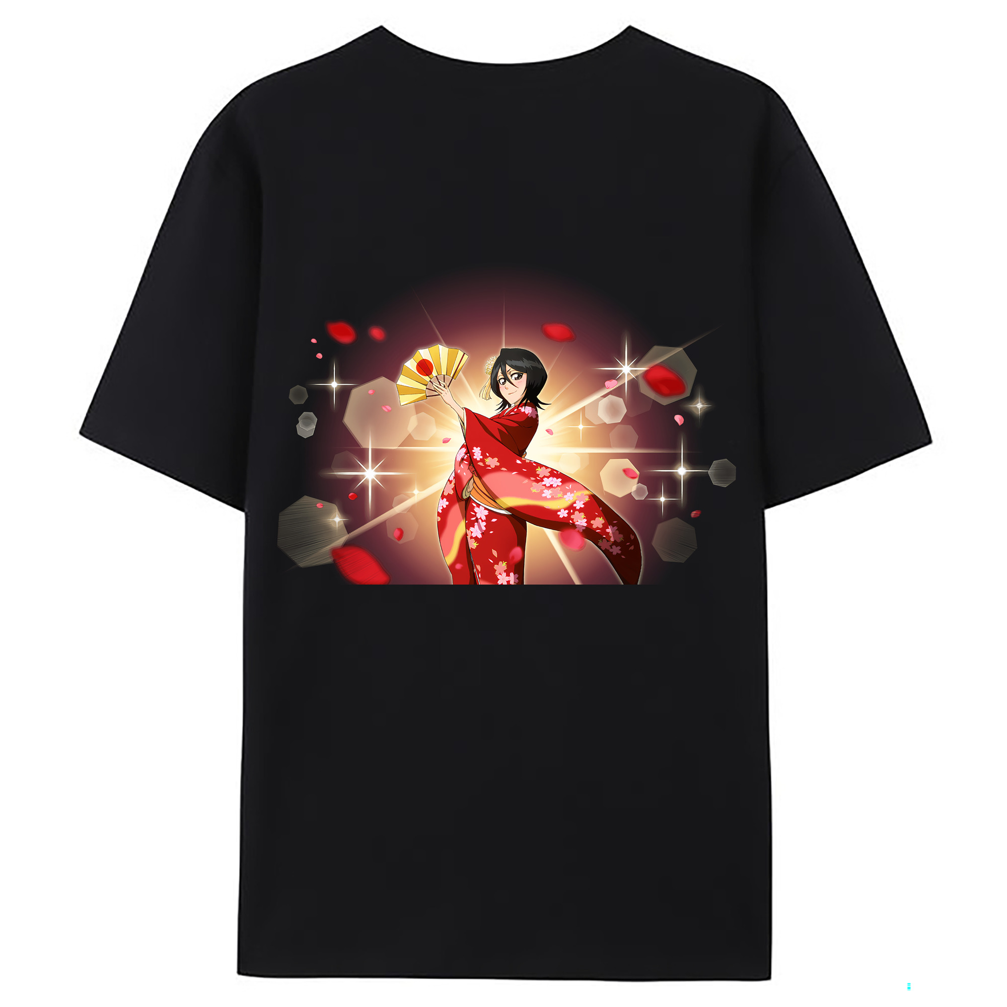 （画像用） ブリーチ 朽木ルキア BLEACH Kuchiki Rukia 綿100％ メンズ半袖Tシャツ（バックプリント） 通気性