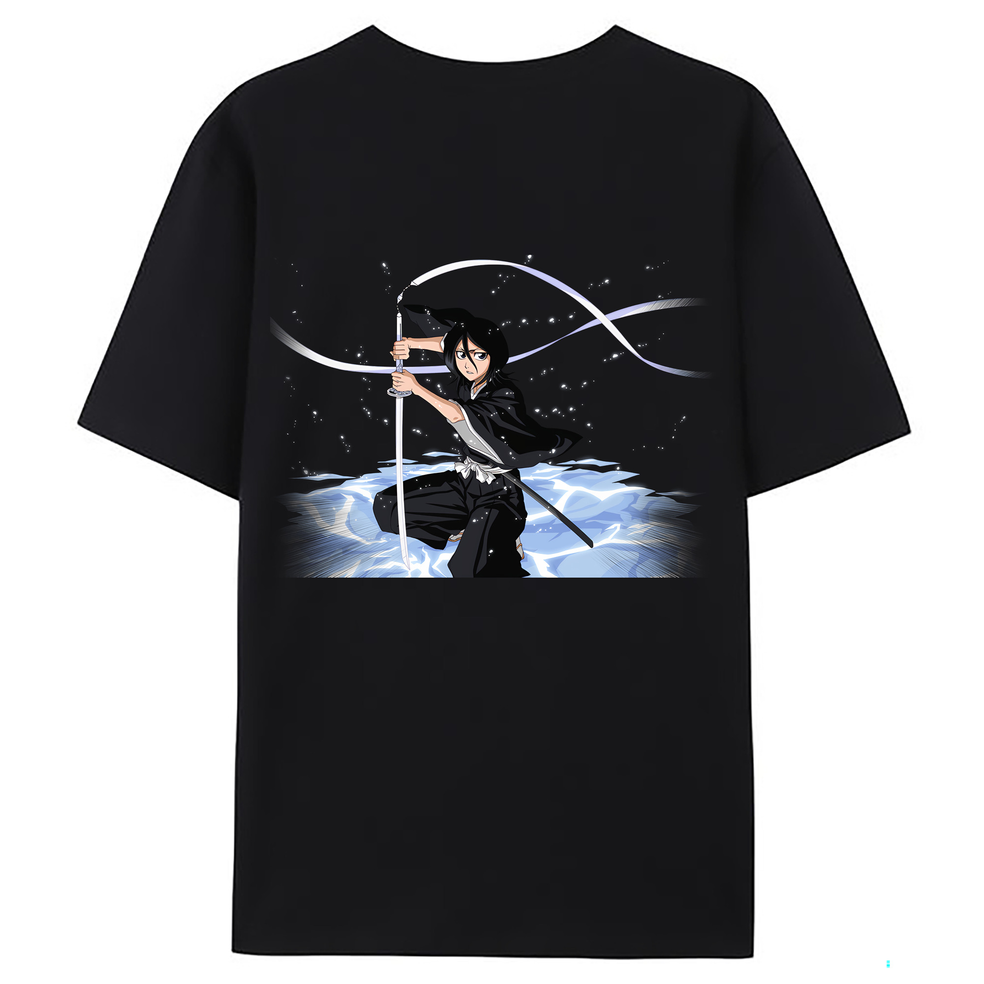 （画像用） ブリーチ 朽木ルキア BLEACH Kuchiki Rukia 綿100％ メンズ半袖Tシャツ（バックプリント） 通気性