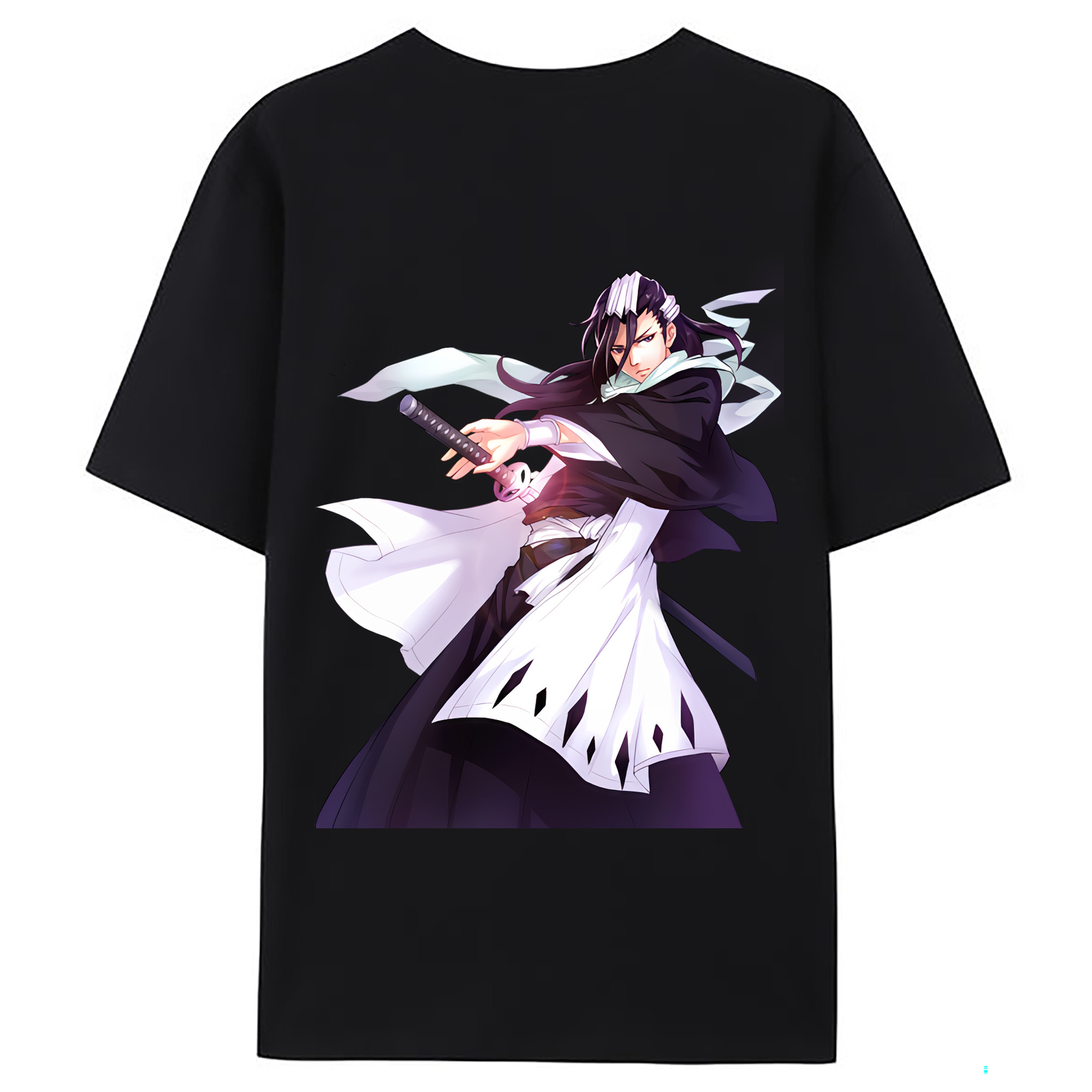 （画像用） ブリーチ くちき びゃくや BLEACH Kuchiki Byakuya 綿100％ メンズ半袖Tシャツ（バックプリント） 通気性