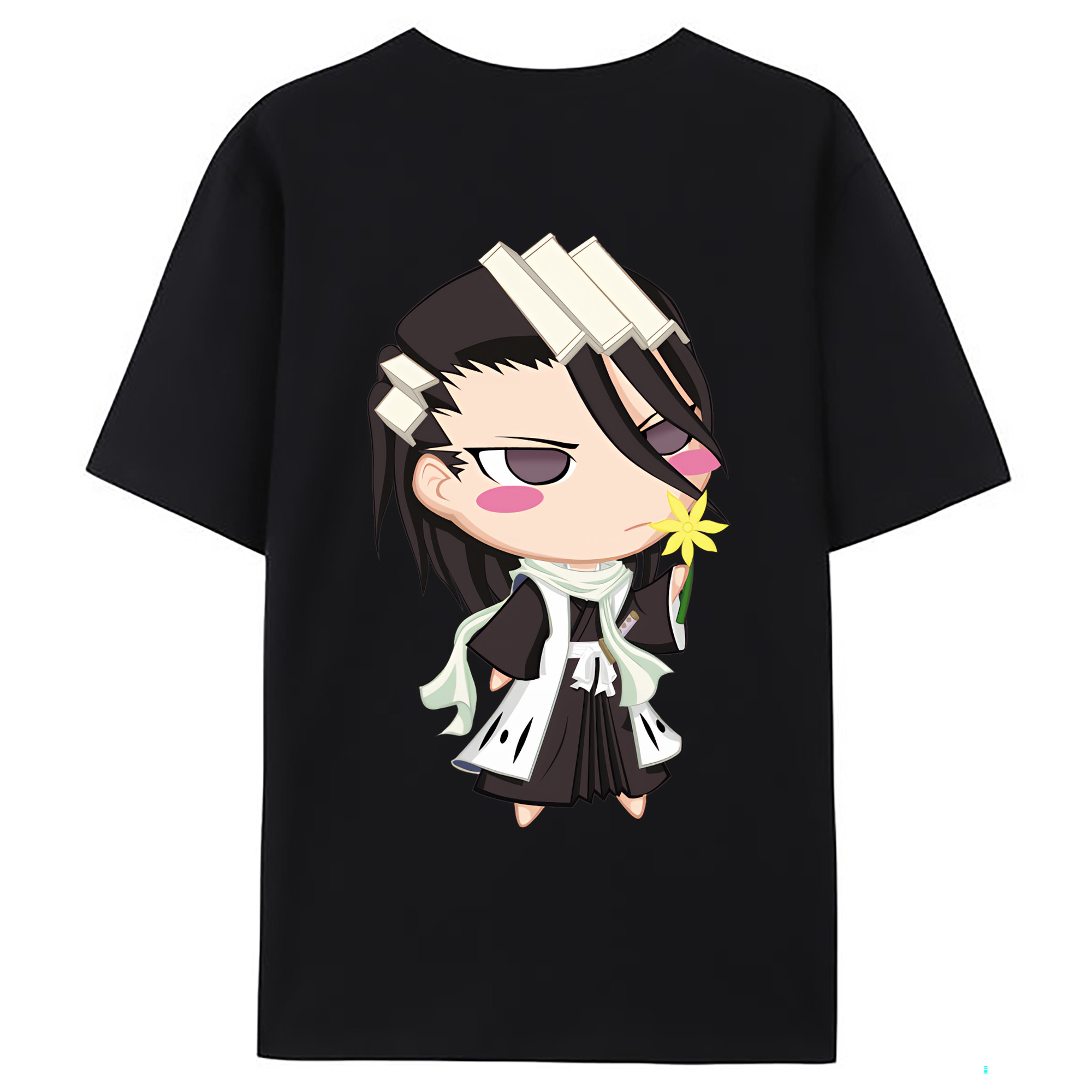（画像用） ブリーチ くちき びゃくや BLEACH Kuchiki Byakuya 綿100％ メンズ半袖Tシャツ（バックプリント） 通気性