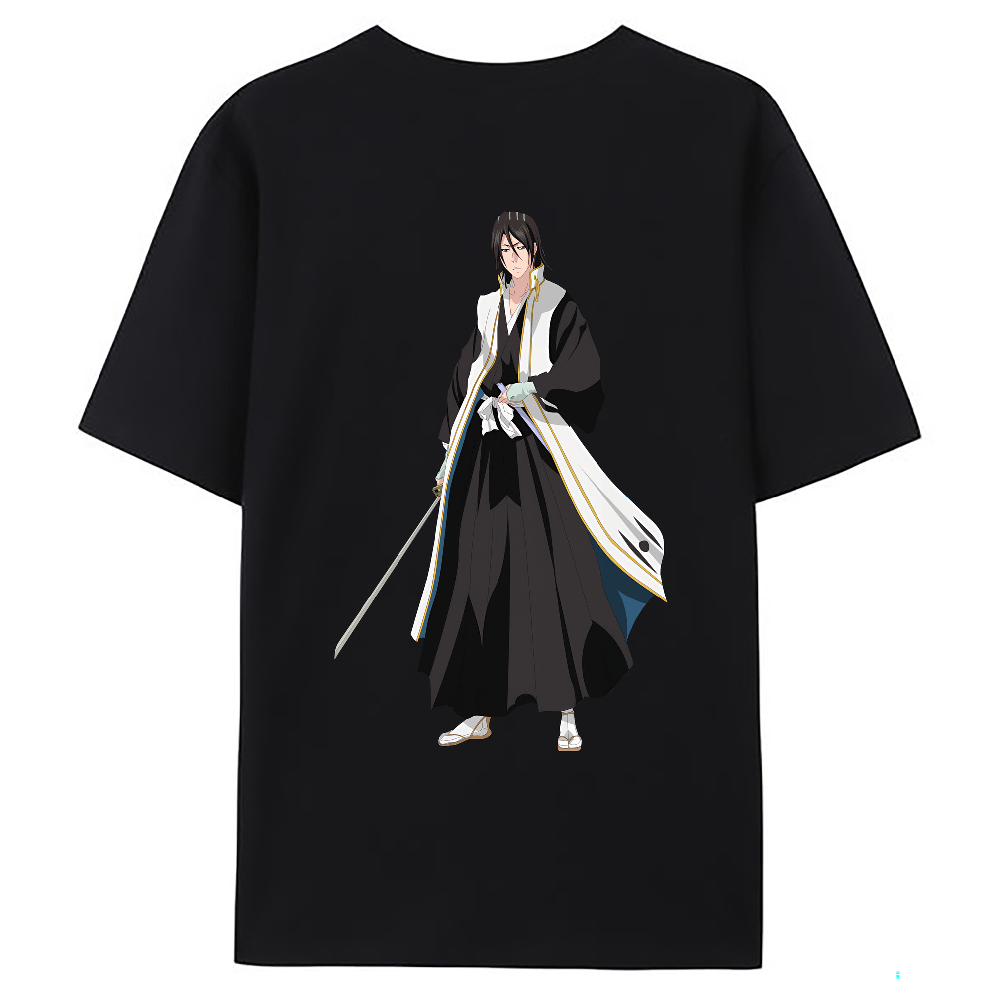 （画像用） ブリーチ くちき びゃくや BLEACH Kuchiki Byakuya 綿100％ メンズ半袖Tシャツ（バックプリント） 通気性